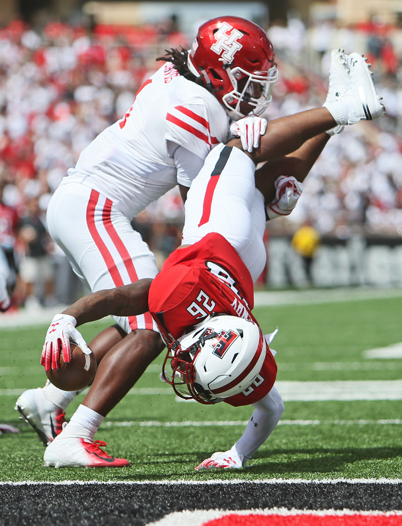 Texas Tech's Ta'Zhawn Henry scores a touchdown during game against Houston Saturday, Sept. 15, 2018, at Jones AT&amp;T Stadium in Lubbock, Texas. [Sam Grenadier/A-J Media]