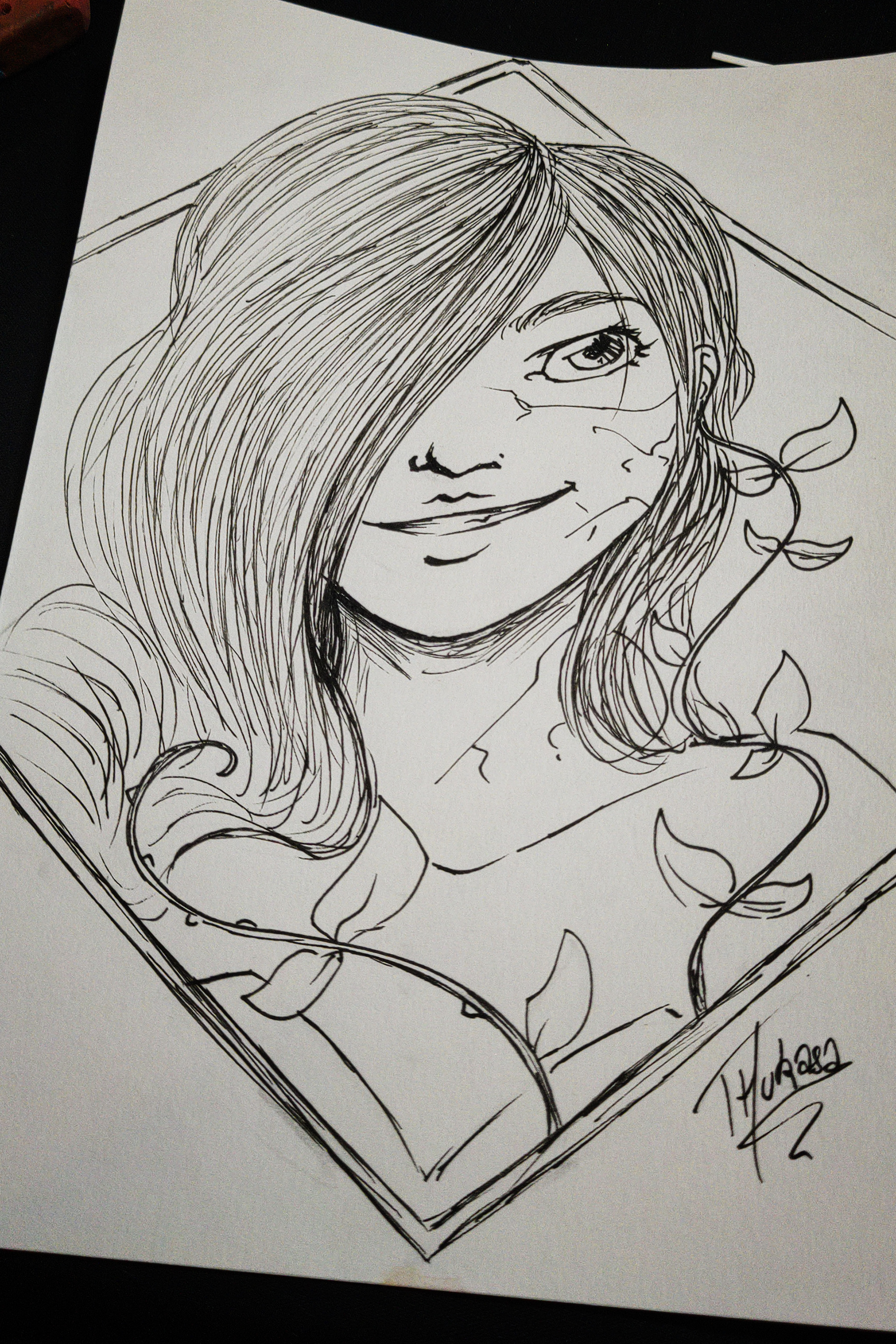 Portrait Personnalisé Poison Ivy (noir et blanc)