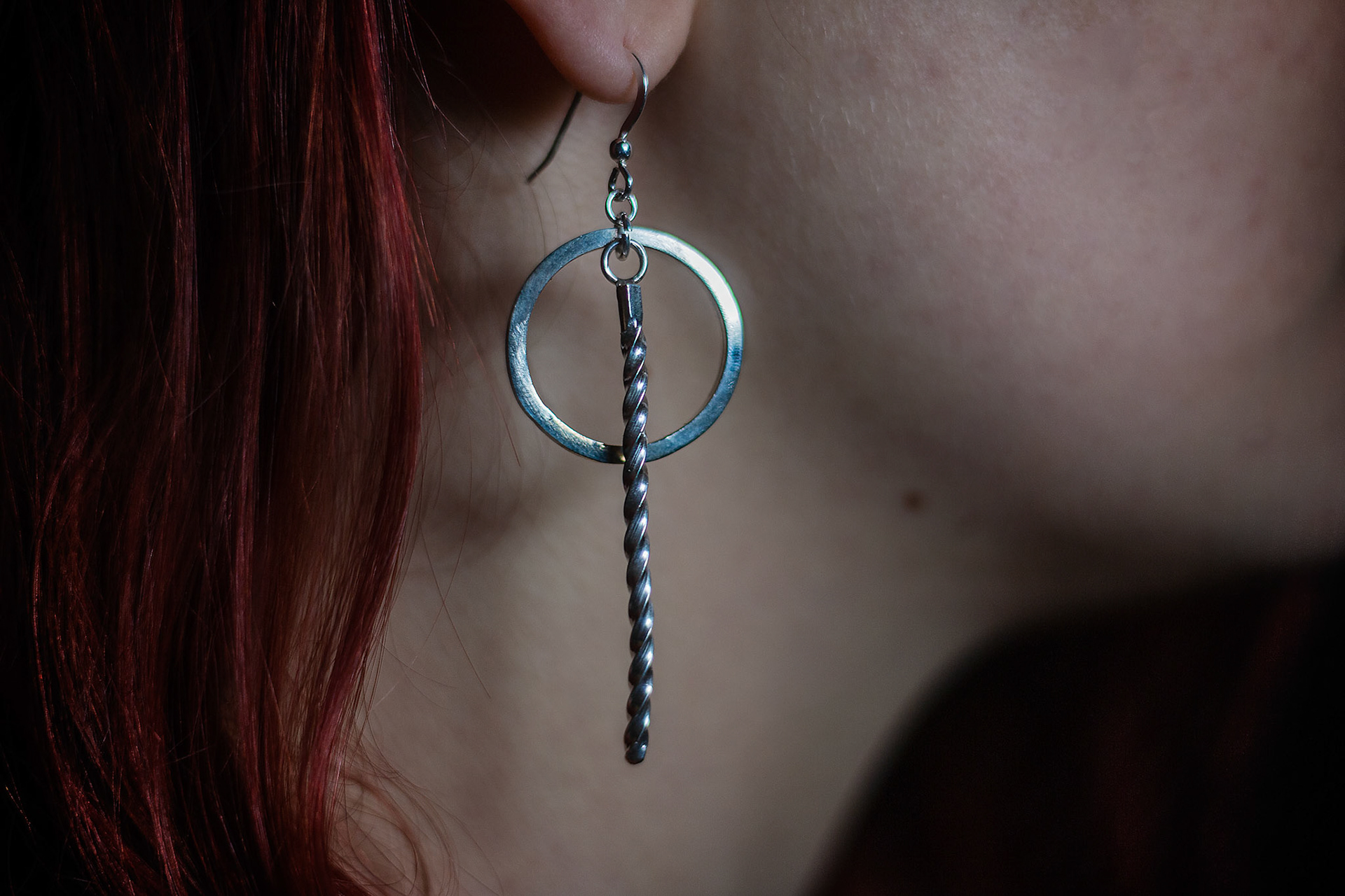 Boucles d'oreilles portées