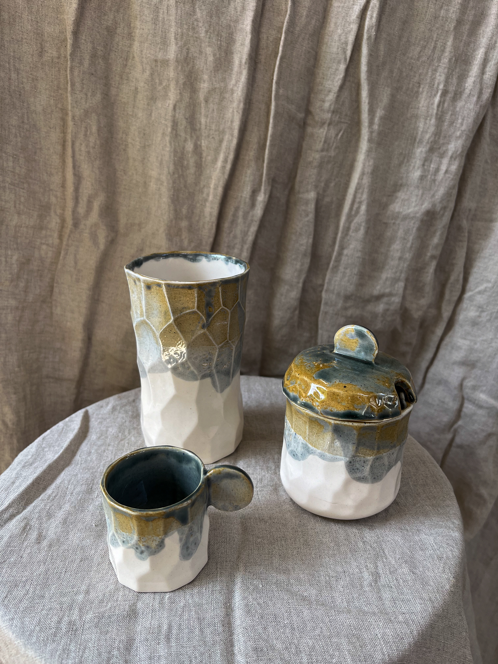 Small Espresso Cup, a Big Cup / Vase, a Sugar Bowl