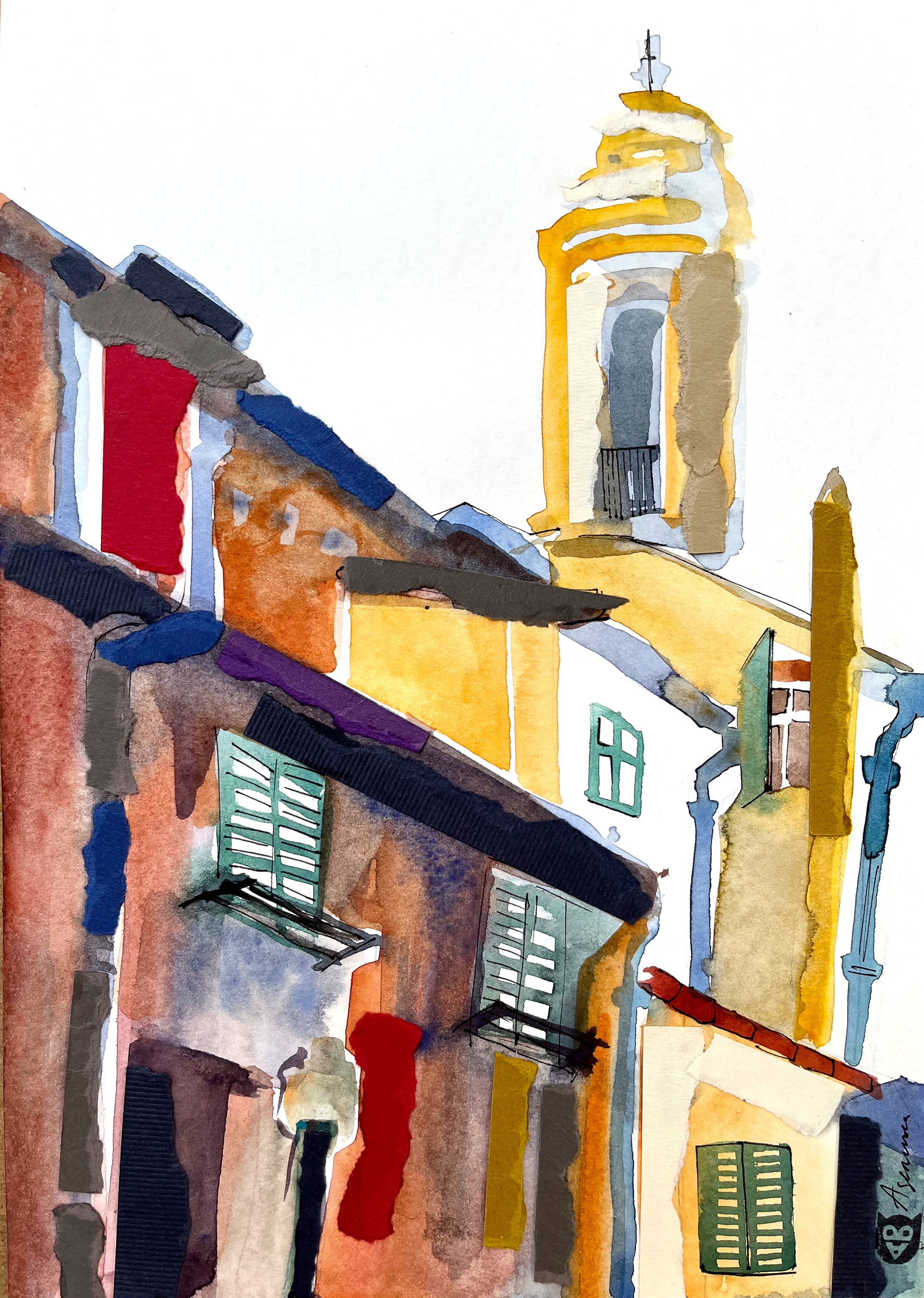 Putting myself together | 2021 | watercolour, collage | 21 x 28 cm