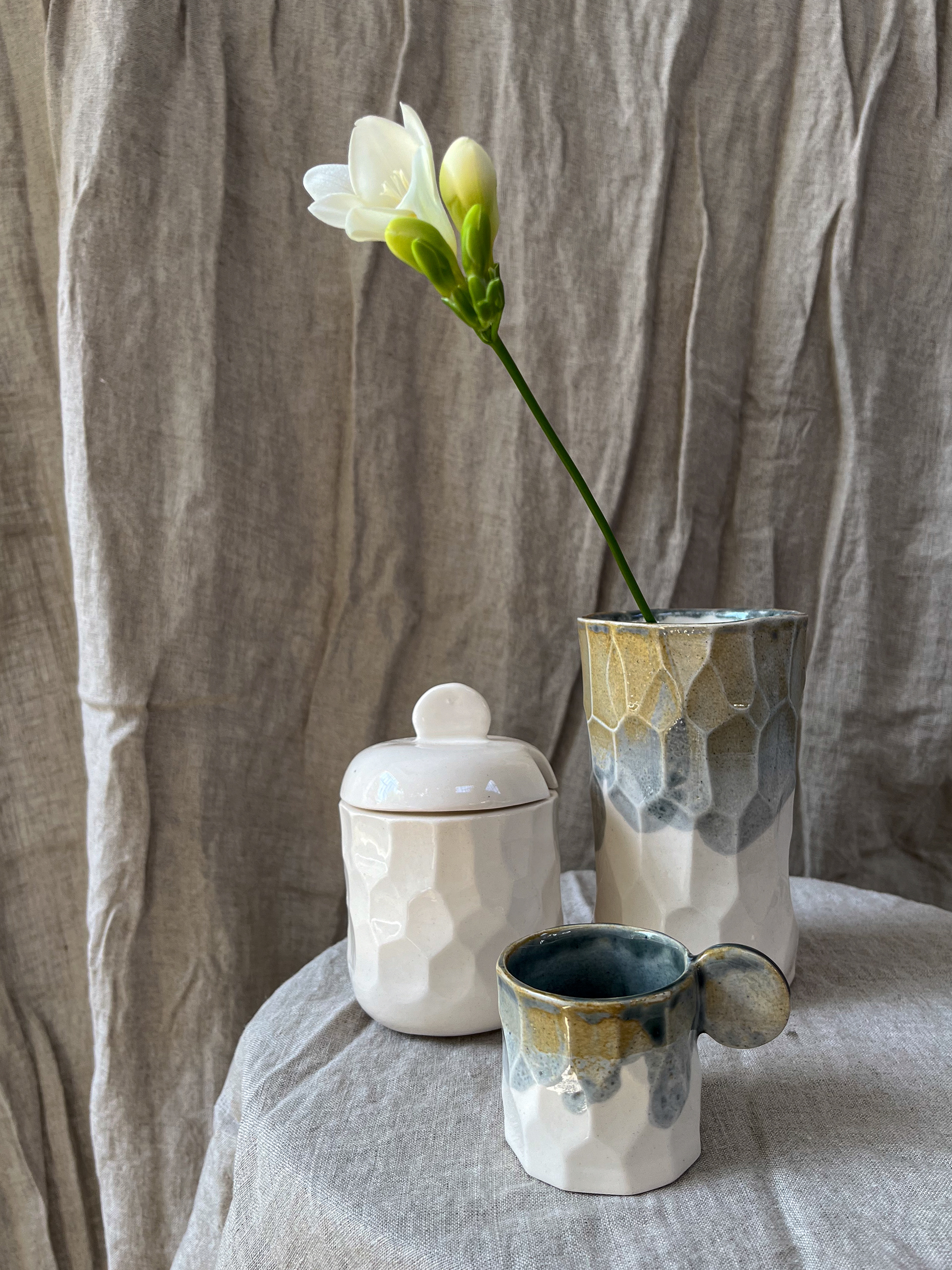 Small Espresso Cup, a Big Cup / Vase, a Sugar Bowl