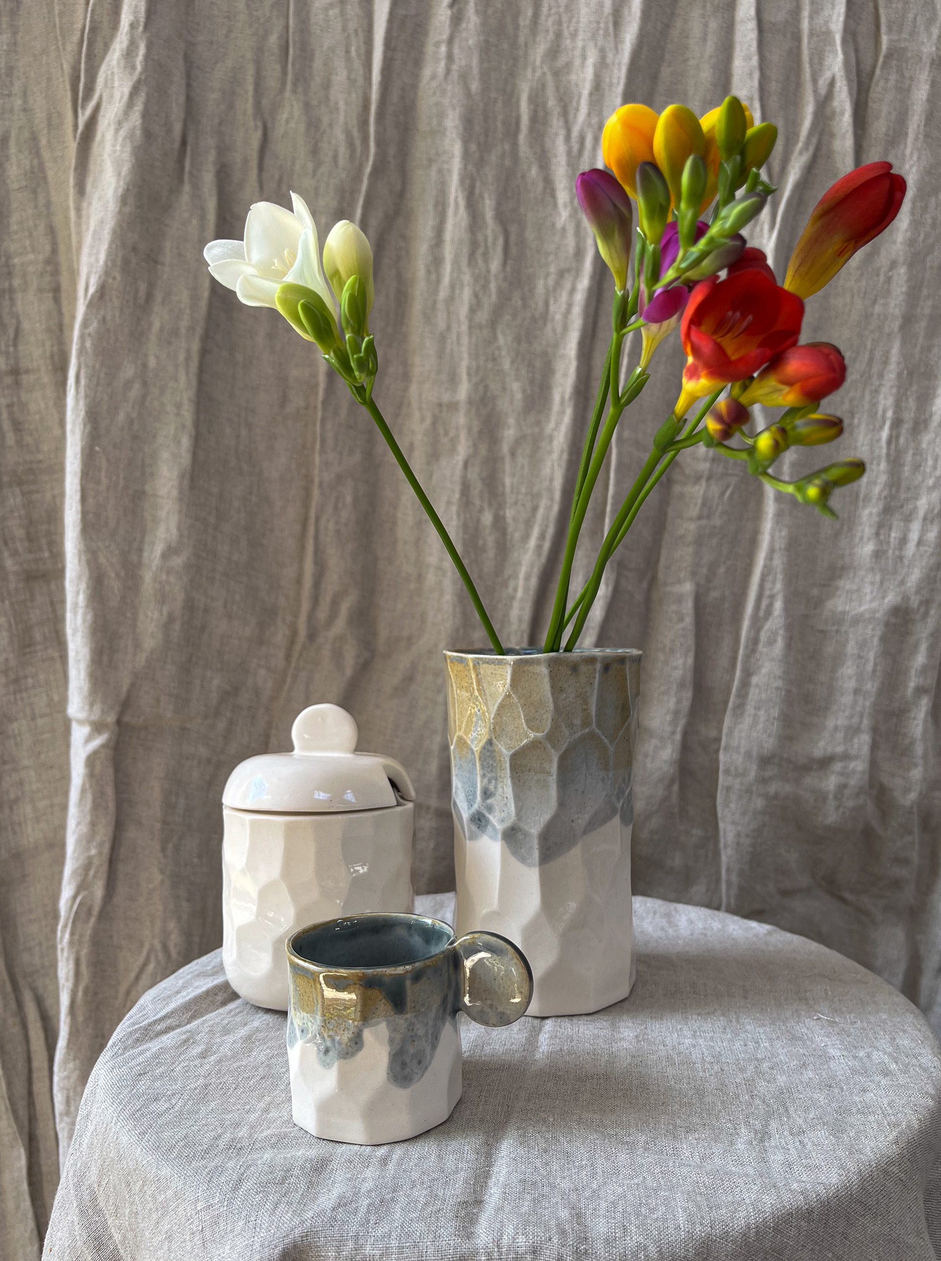 Small Espresso Cup, a Big Cup / Vase, a Sugar Bowl
