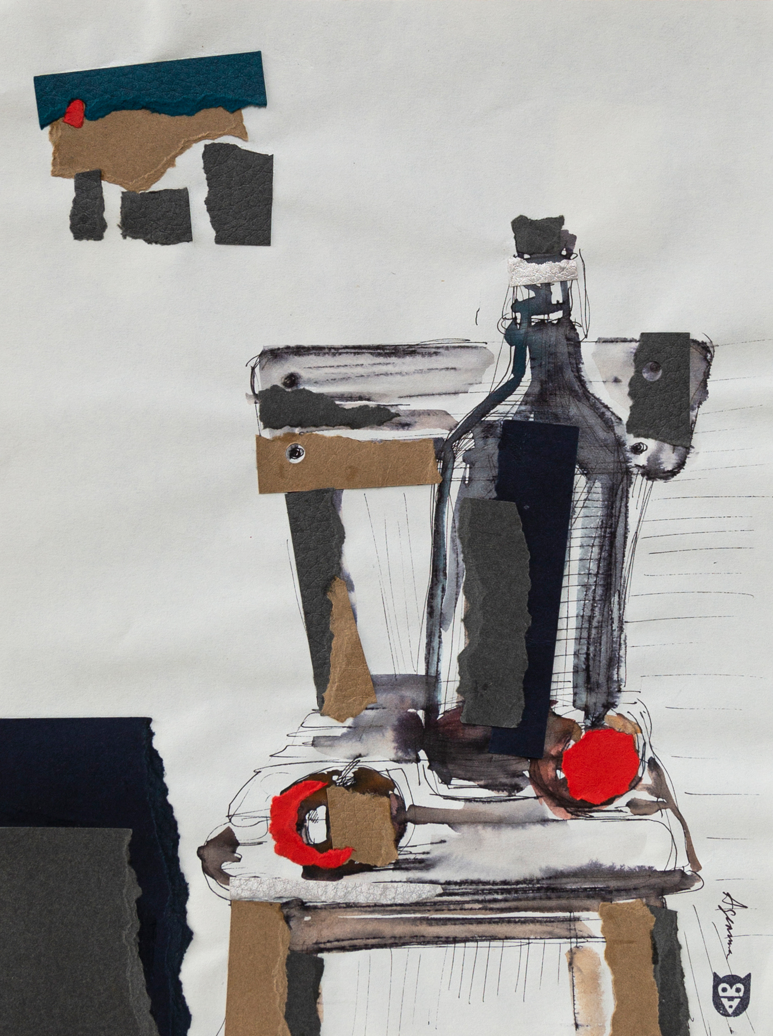 Little white chair 1  |  watercolour, collage  |  2021  |  21 x 38 cm