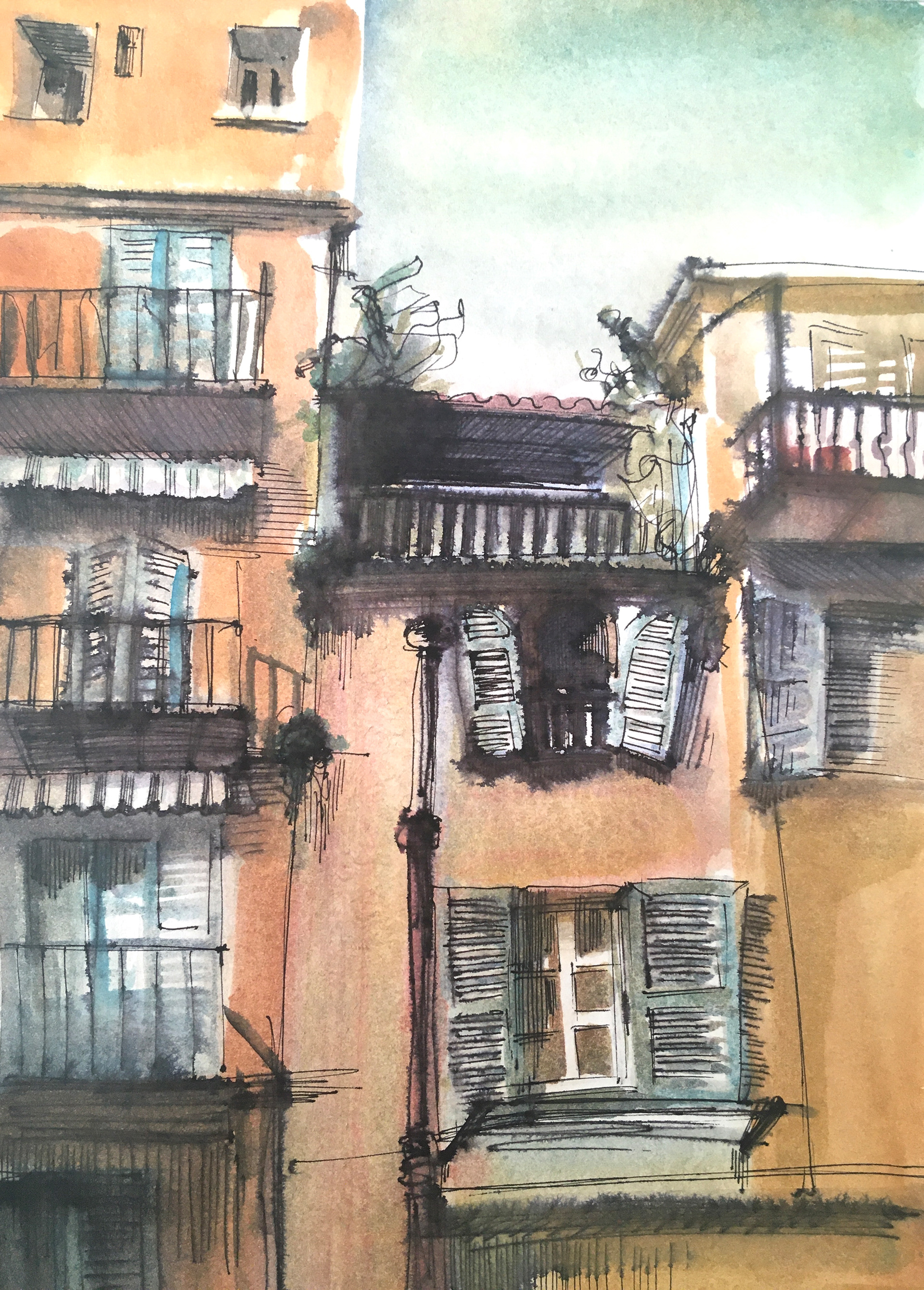 Open  |  watercolour and ink  |  2021  |  21 x 28 cm