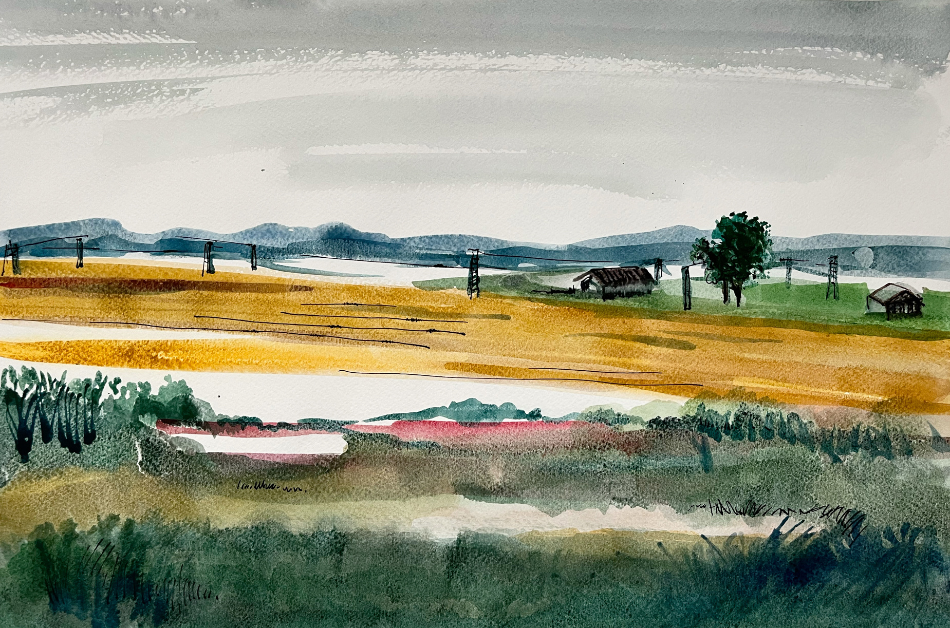 The road to the sea | 2022 | watercolour | 26 x 38 cm