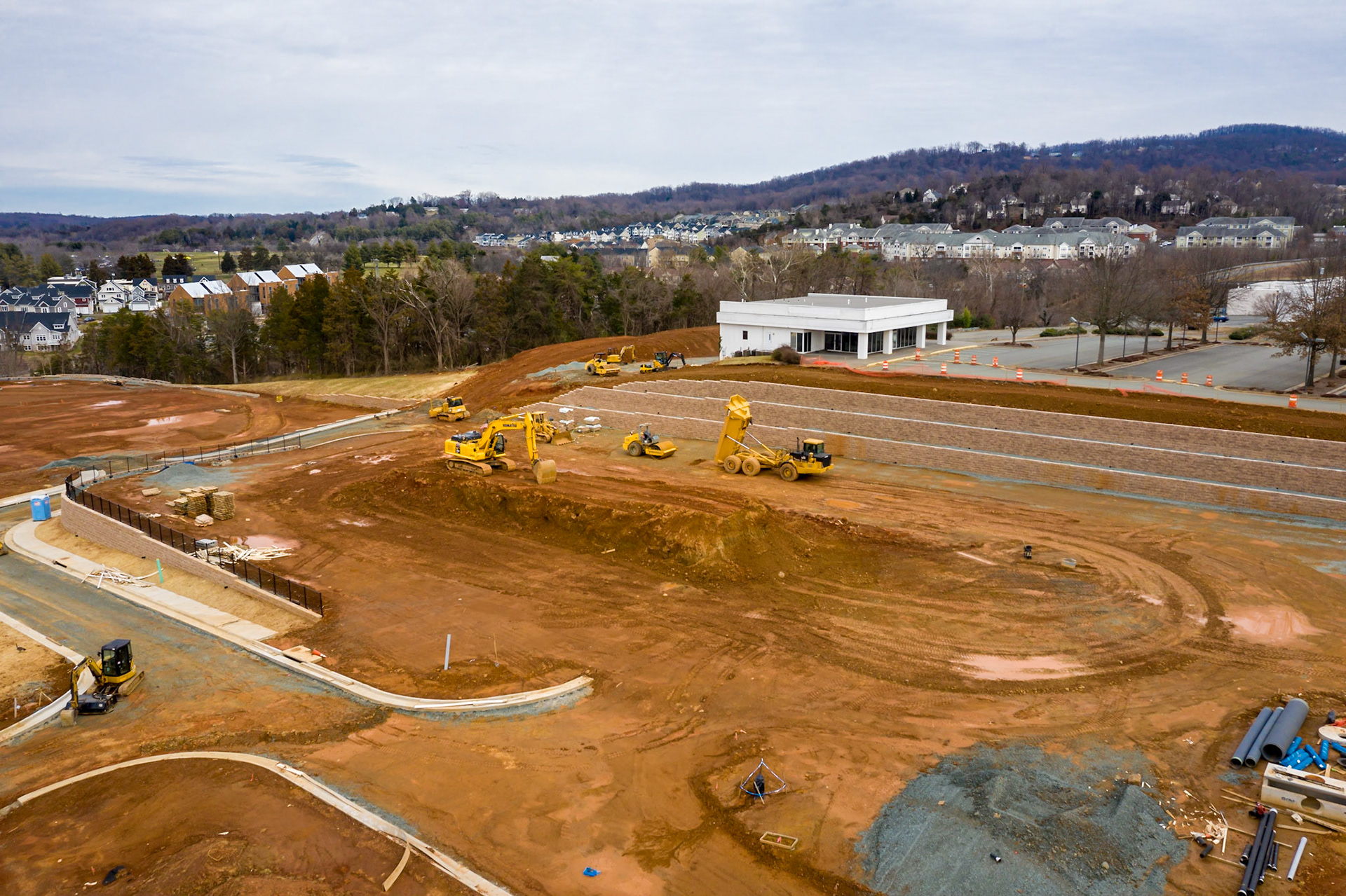 Initial grading for Wawa and Holiday Inn on Pantops