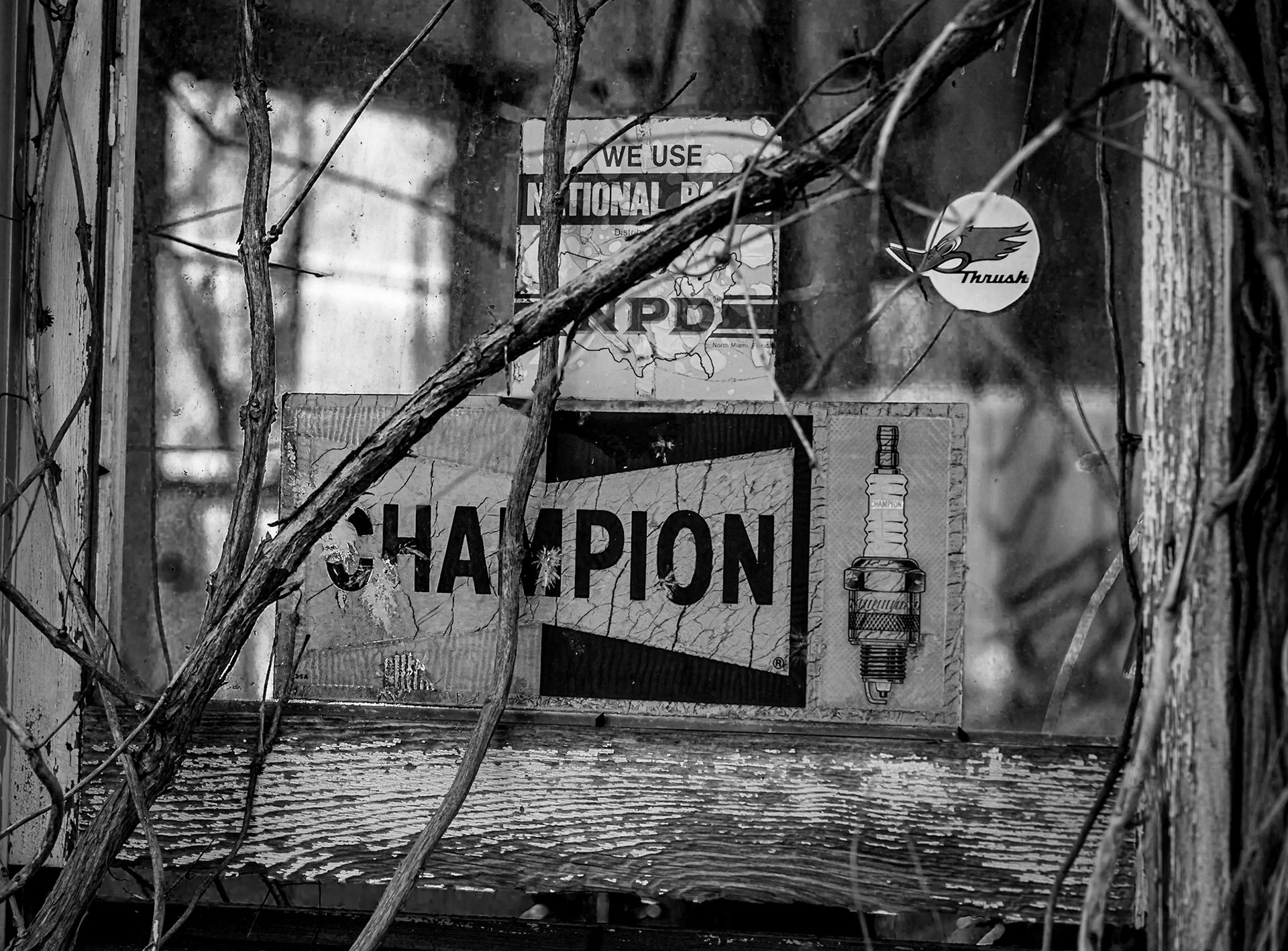 Abandoned service garage