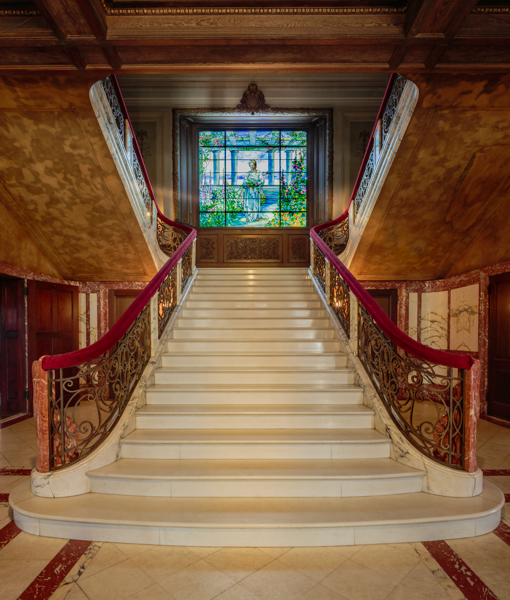 The elegant stairs in the Swannanoa Mansion, an Italian Renaissance Revival built in 1912 James H. Dooley