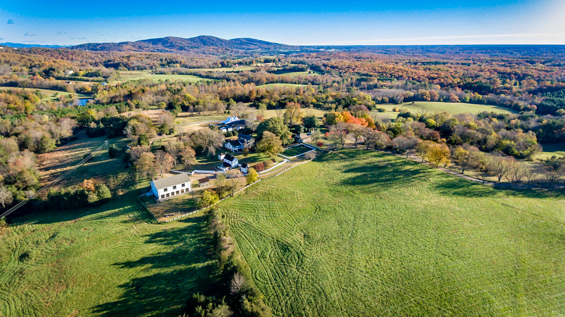 Aerial view of Highland taken in the fall
