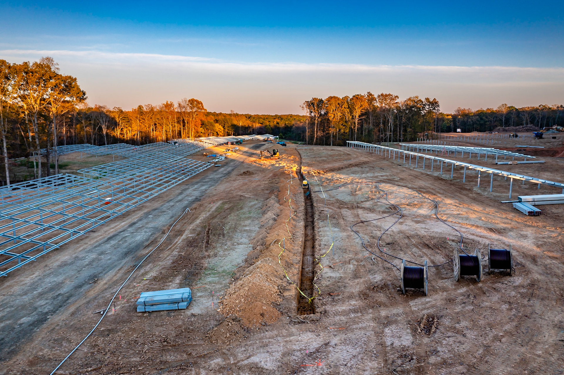Construction of a new solar site in Fluvanna County, VA.