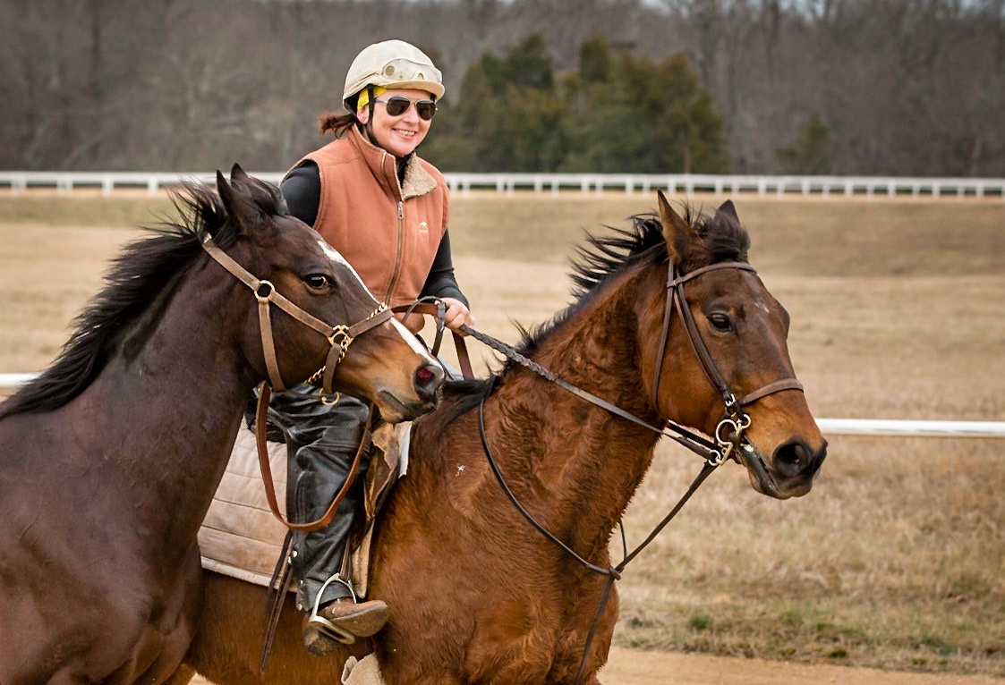 Two horses and one woman rider