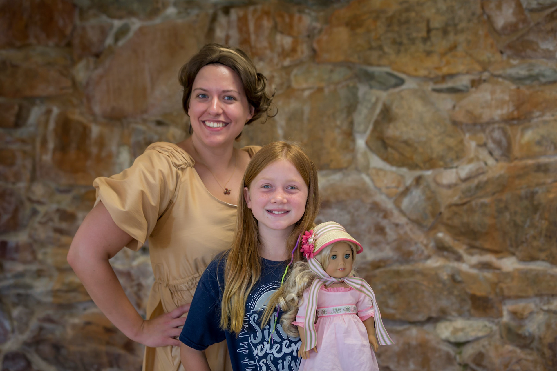 Happy faces and an American Girl doll
