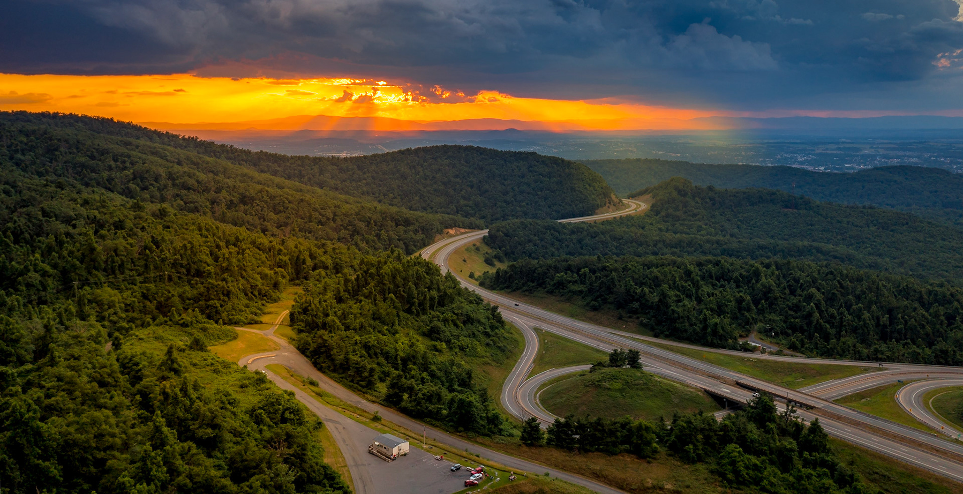 I 64 and a sunset from Afton Mt