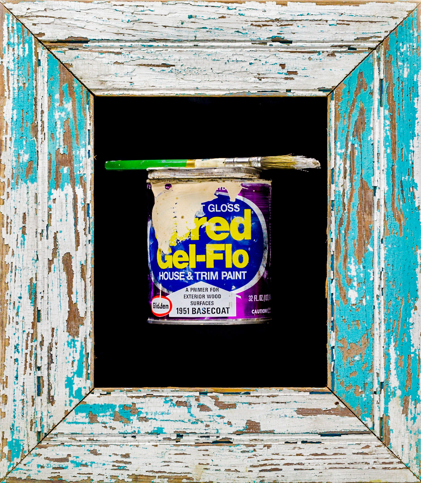 Paint can and brush framed