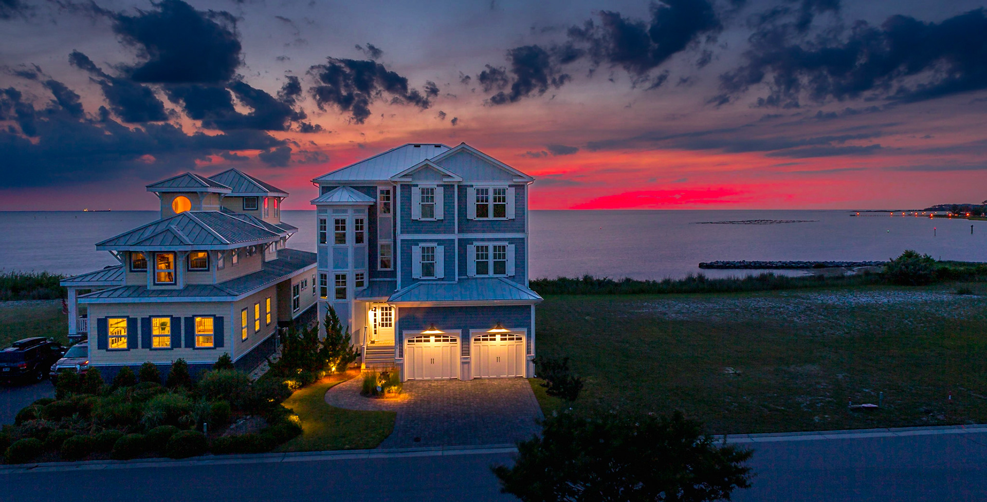 A fierey red sunset on the Cheasapeake Bay