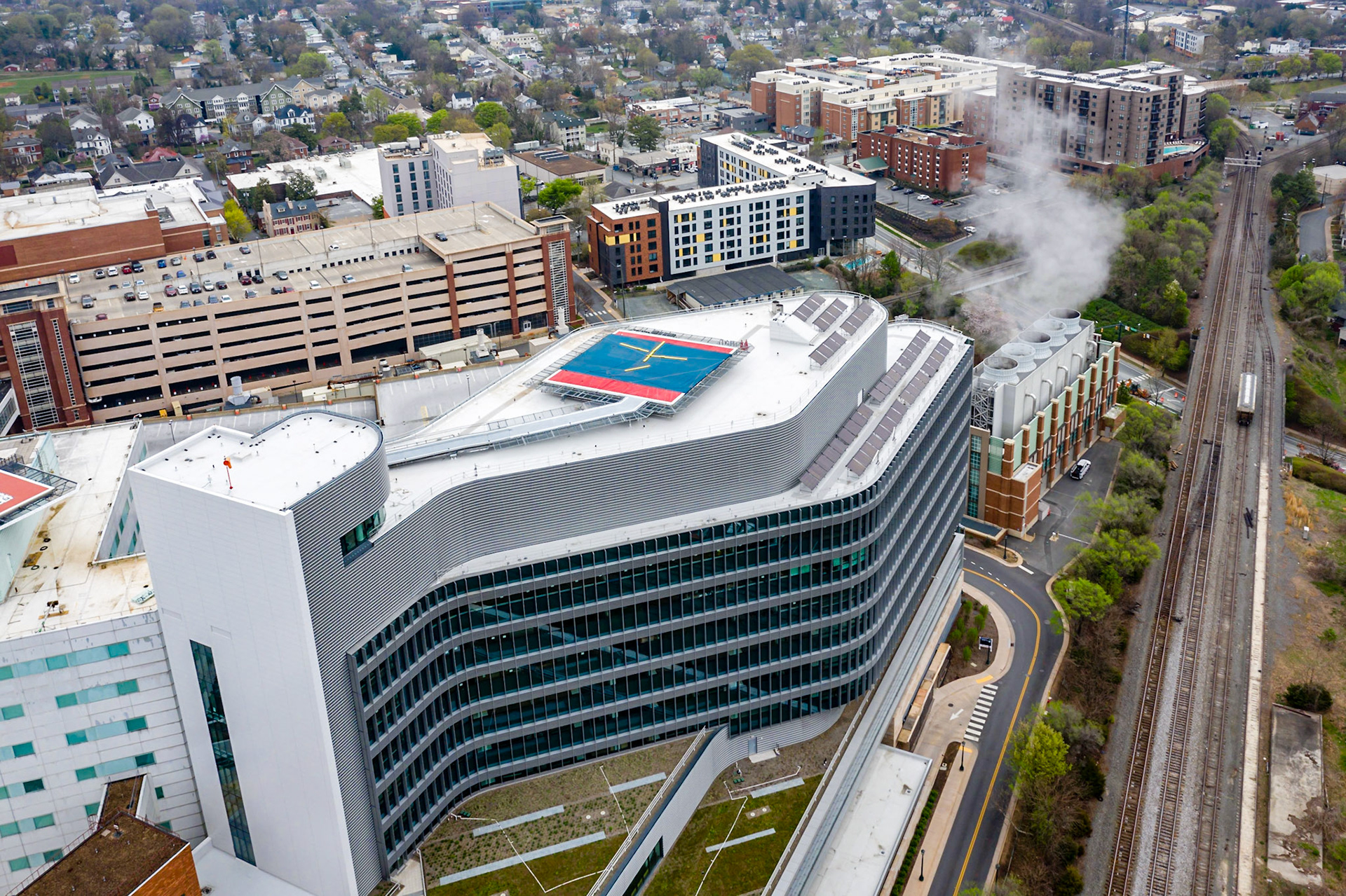 UVA hospital and the surrounding area