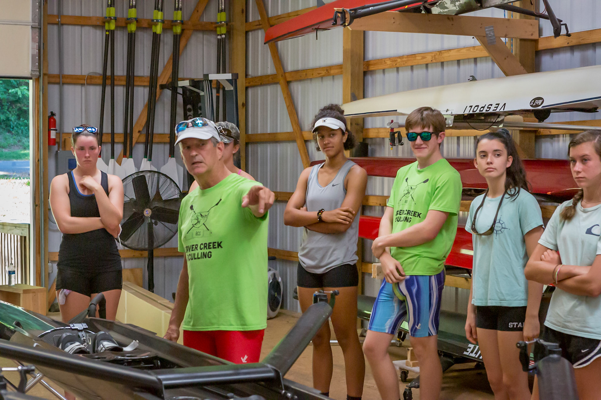 Giving orders to the scullers