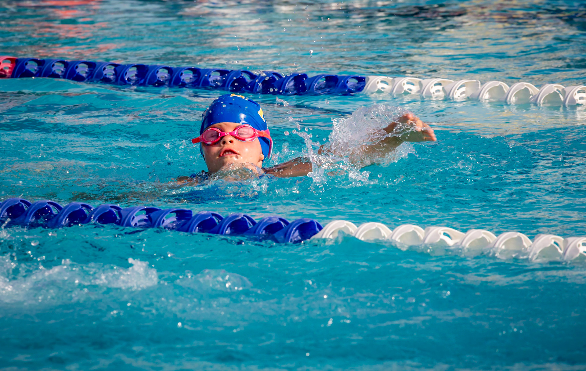 Young girl swimming