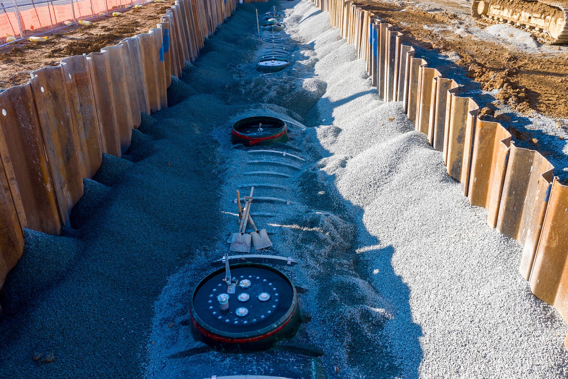 Fuel tanks in place for the new Wawa