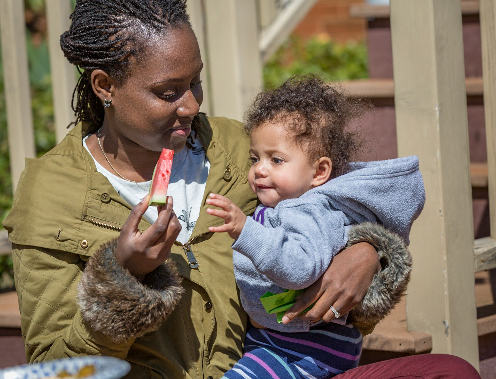 Mother, baby watermelon