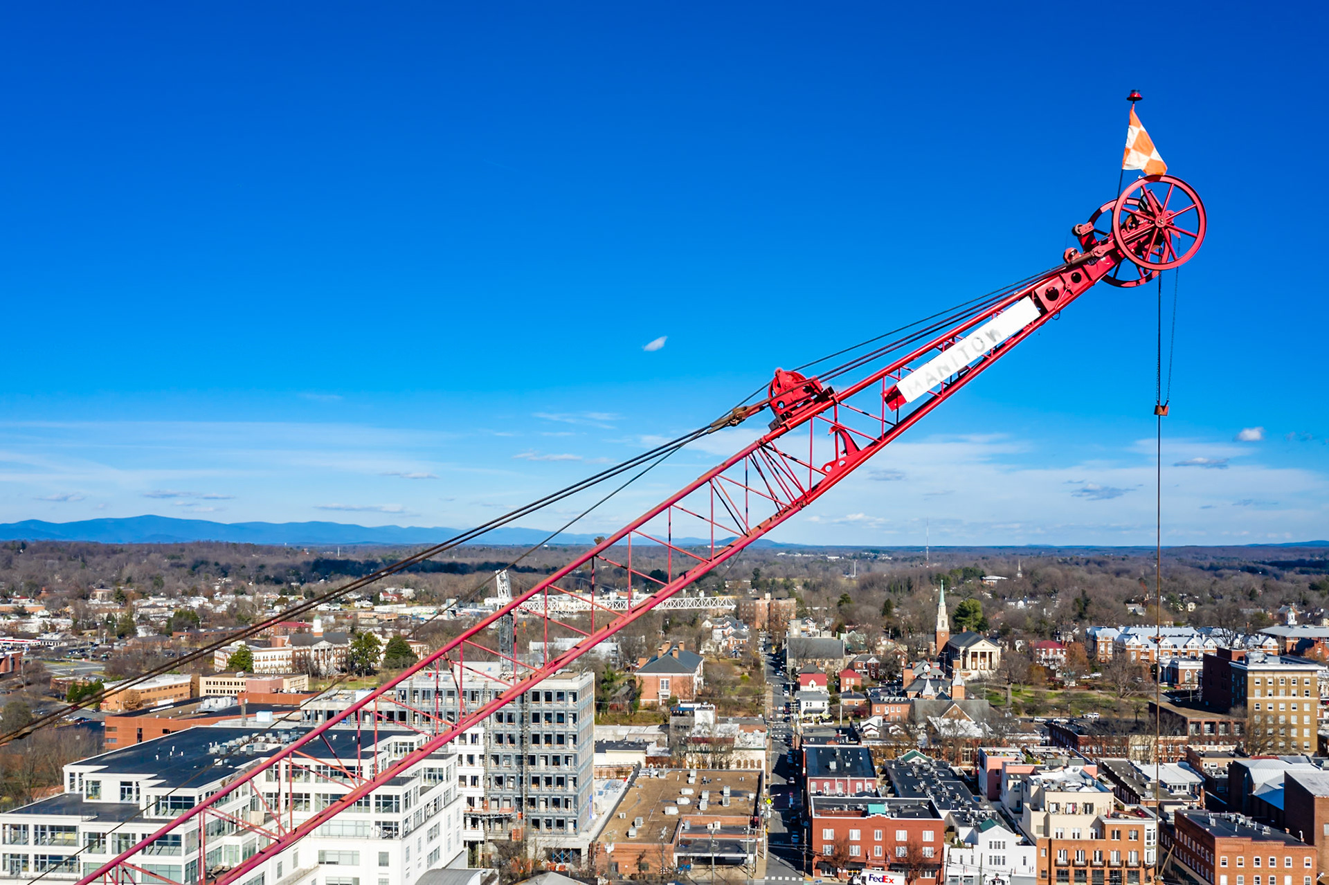 A crane's view of Charlottesville, VA.