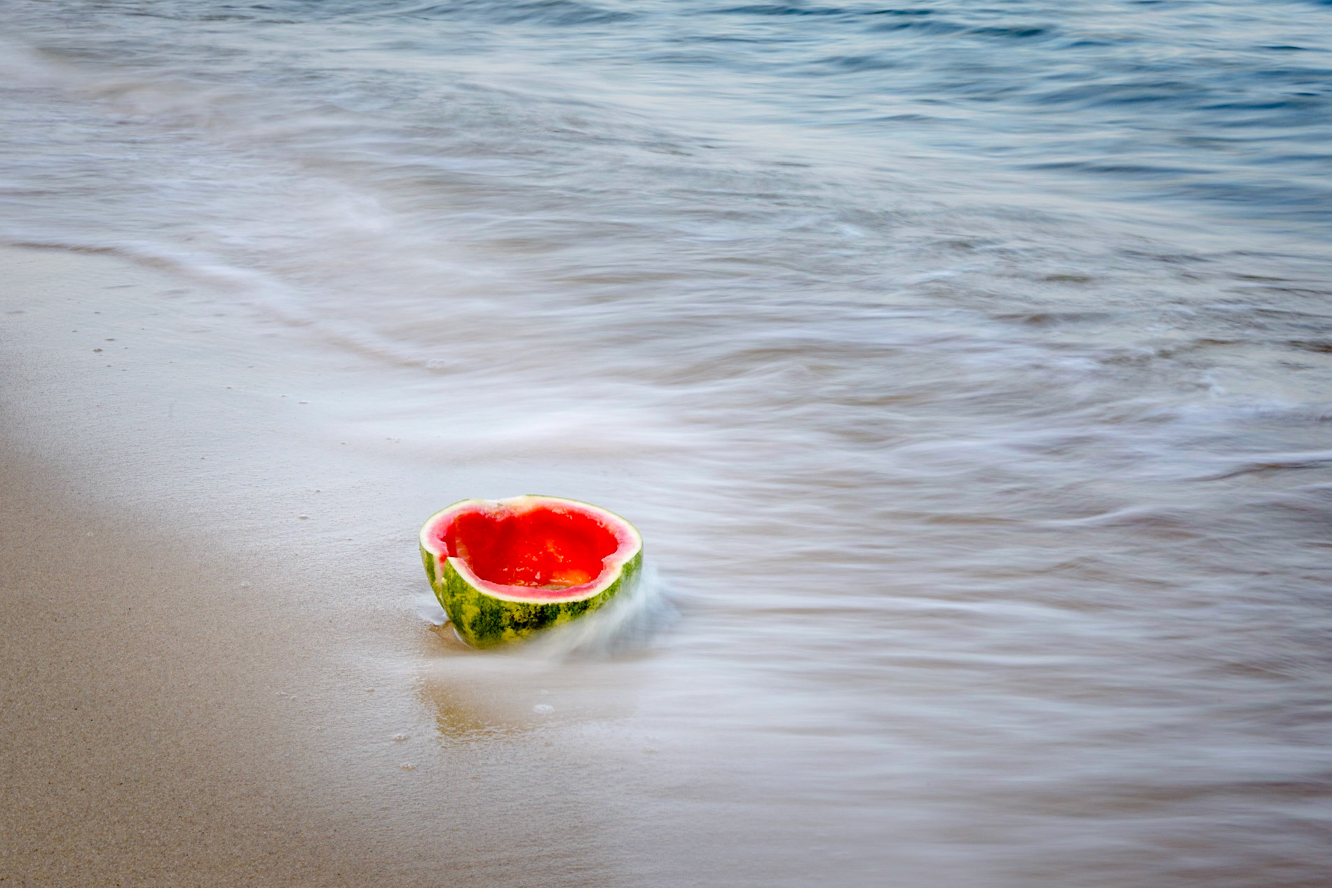 Watermellon washed up on beach