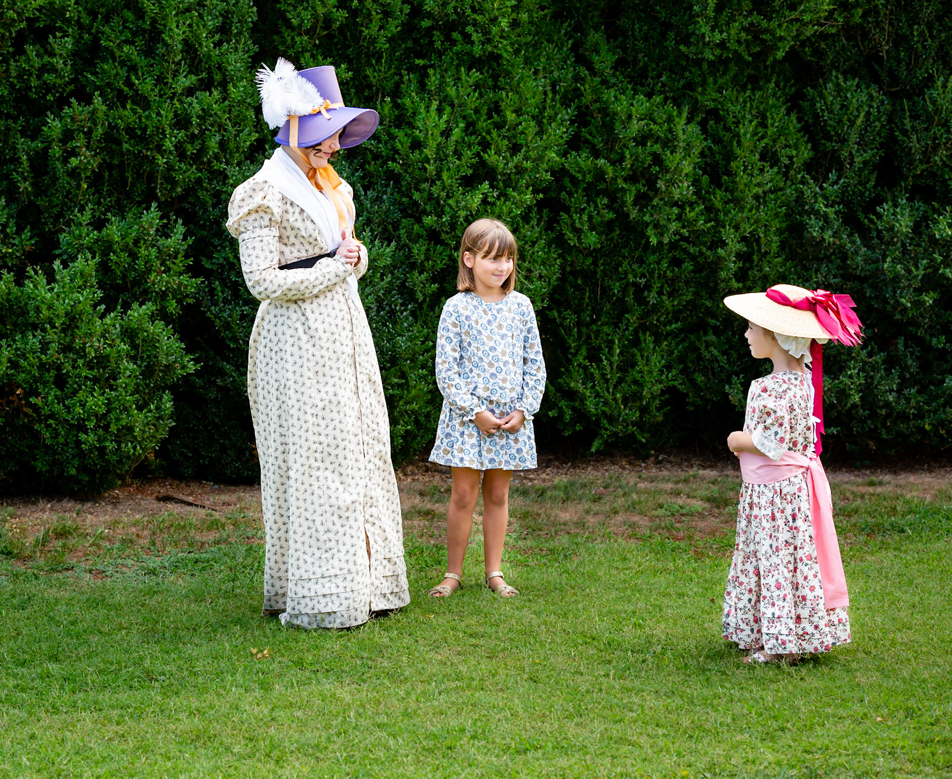 Mrs James Monroe chatting with her young guests