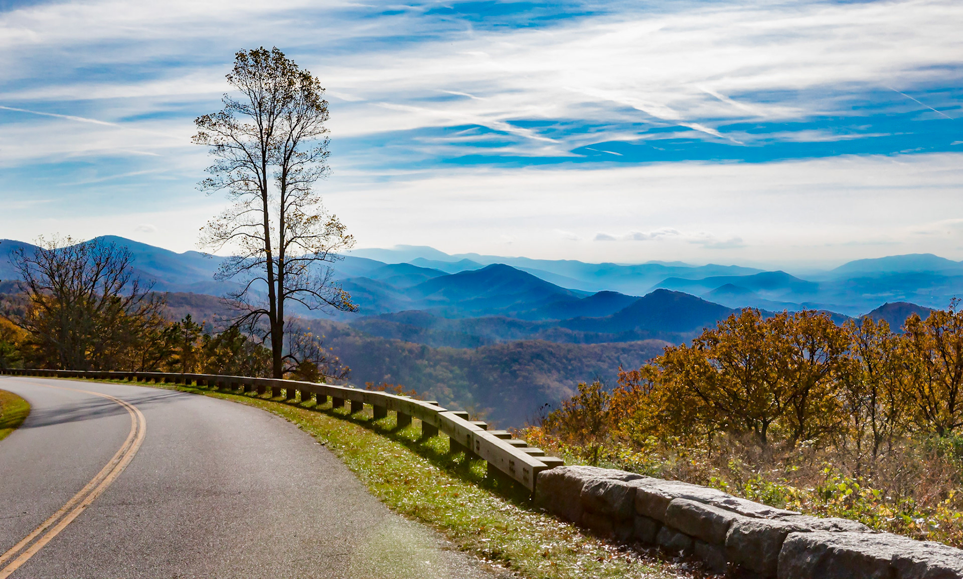 A view along the Blue Ridge Parkway