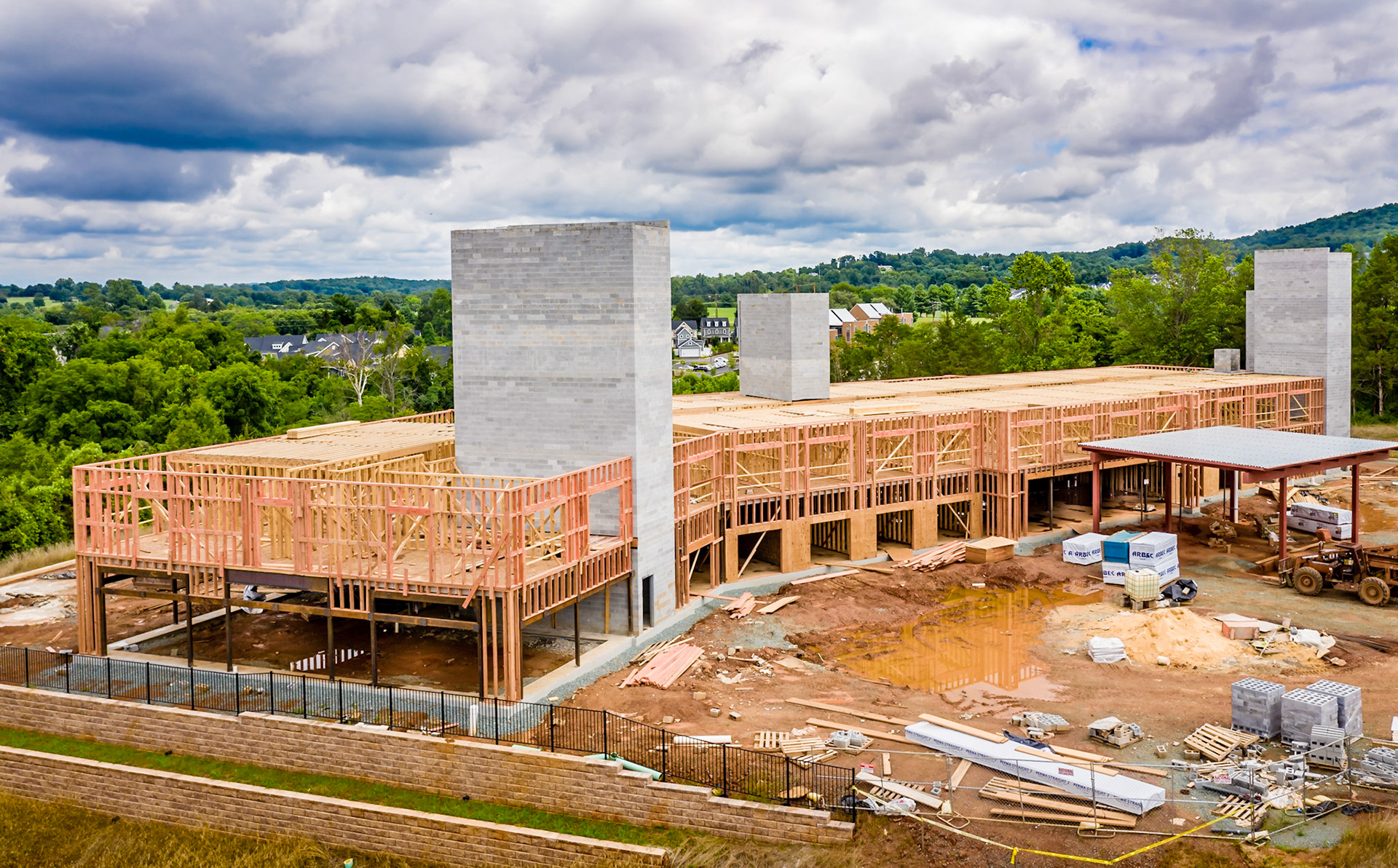 8/1/2020 photo of construction work on the Holiday Inn.