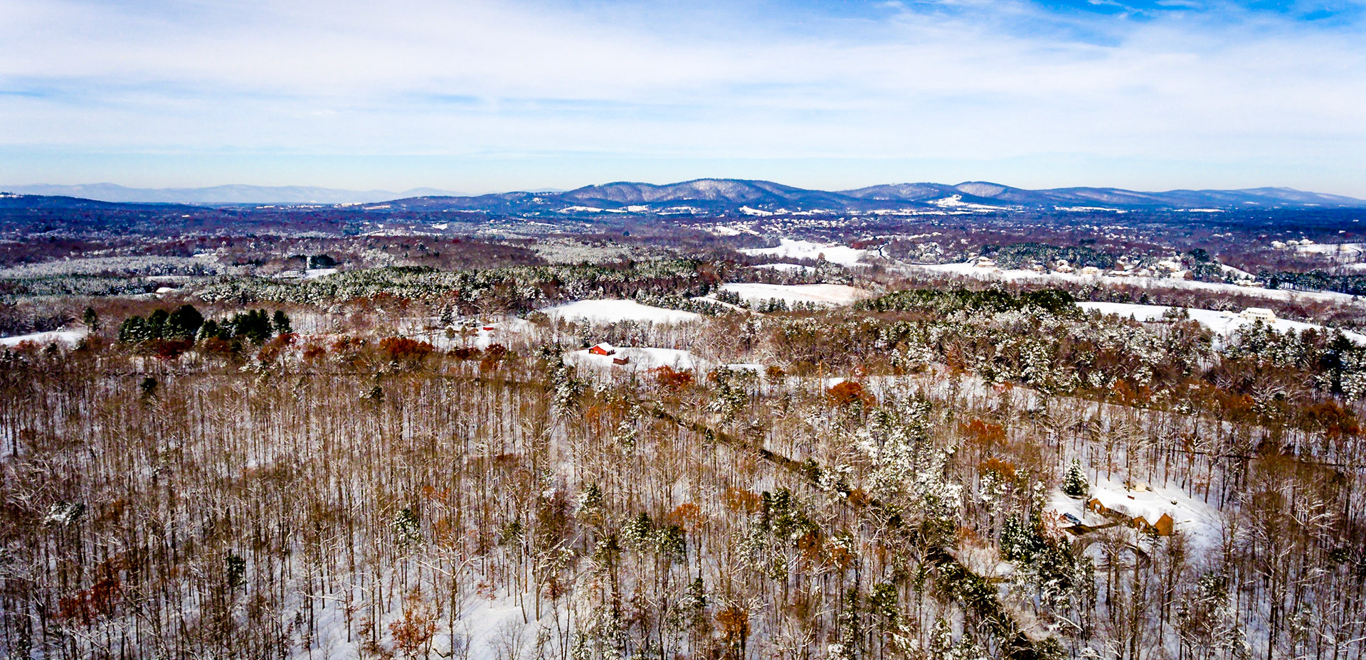 Aeril view of a snow fall