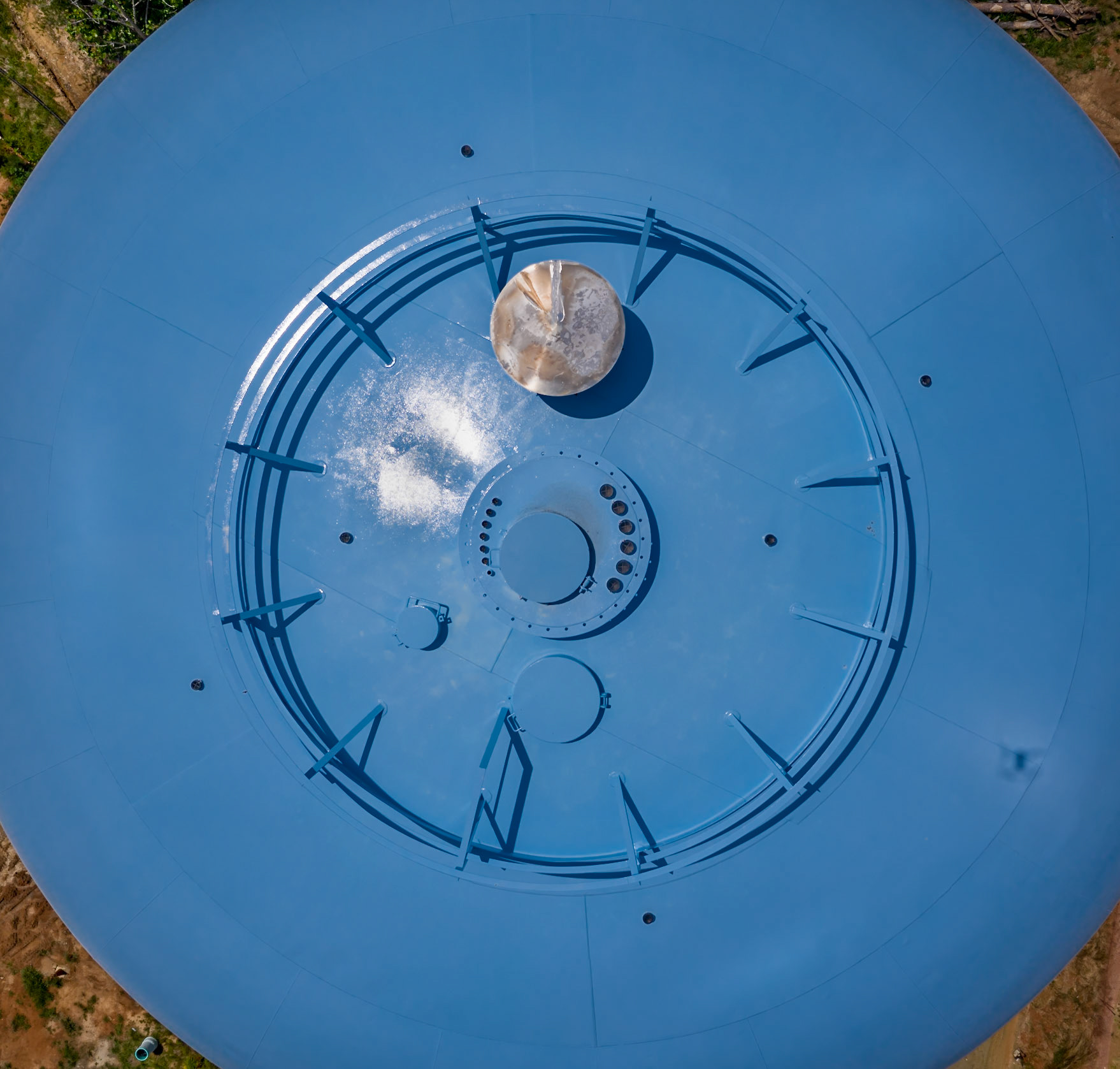 Water tower contruction at Zion Crossroads