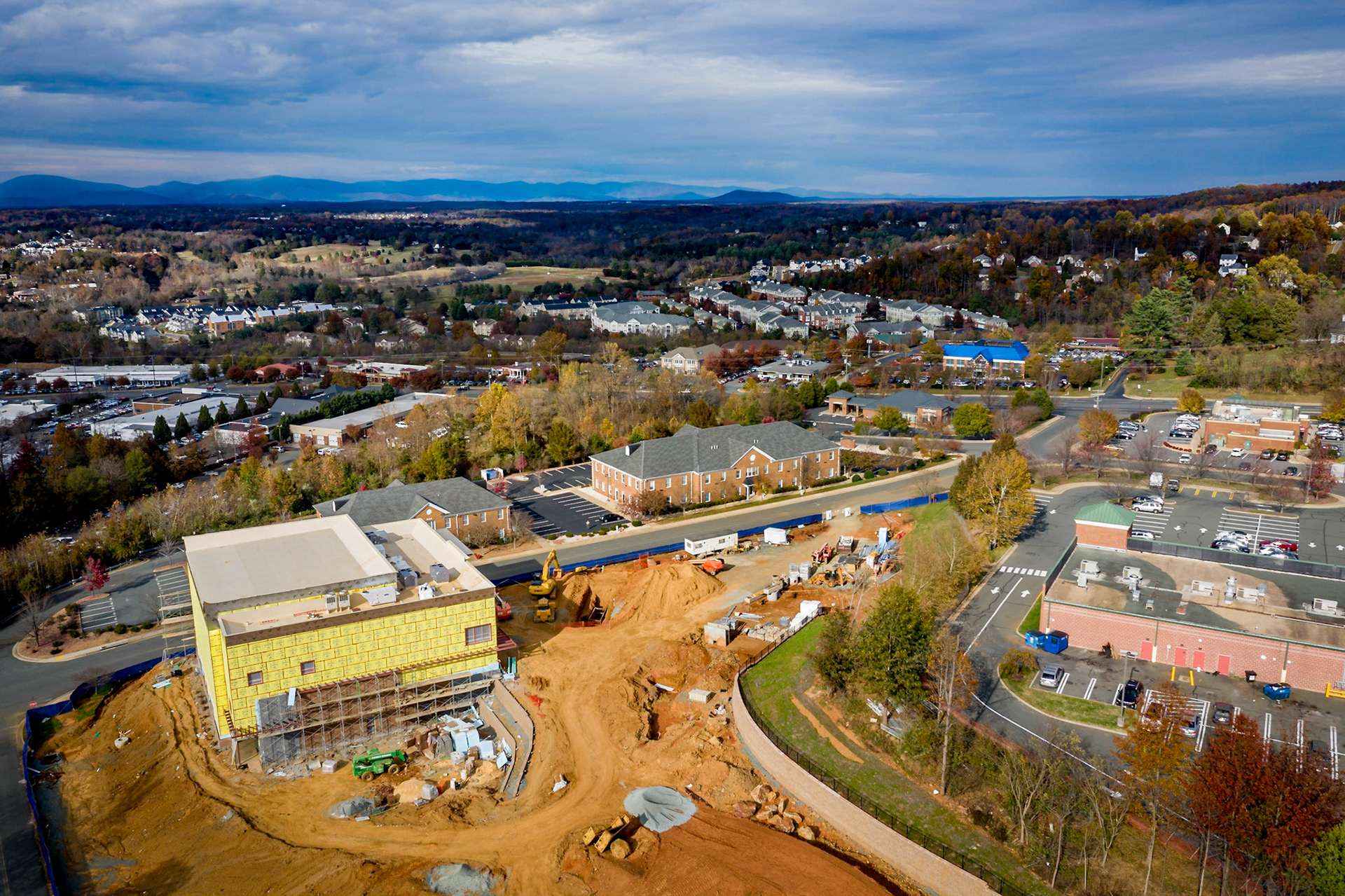 Aerial photos taken in November  2019 of the Pantops area.  #pantops #aerial #construction