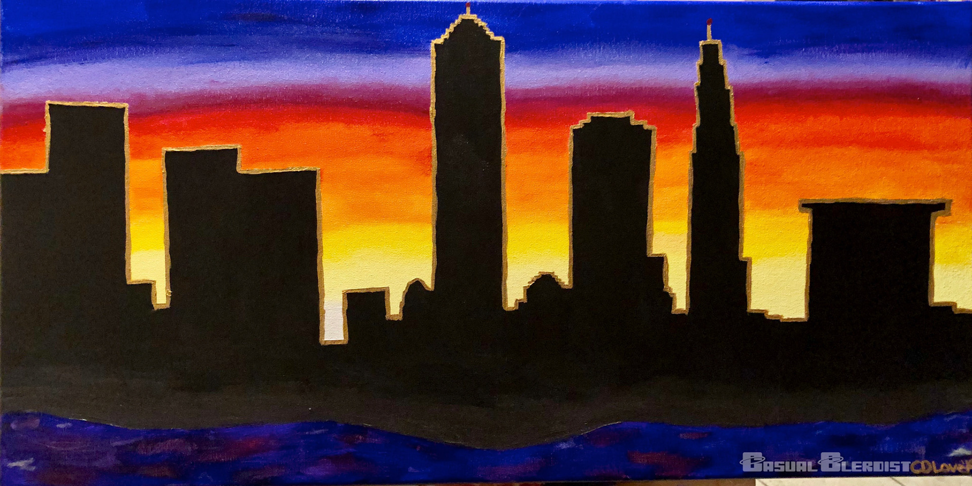 Good Evening Cleveland (2019) 10x30 Acrylic