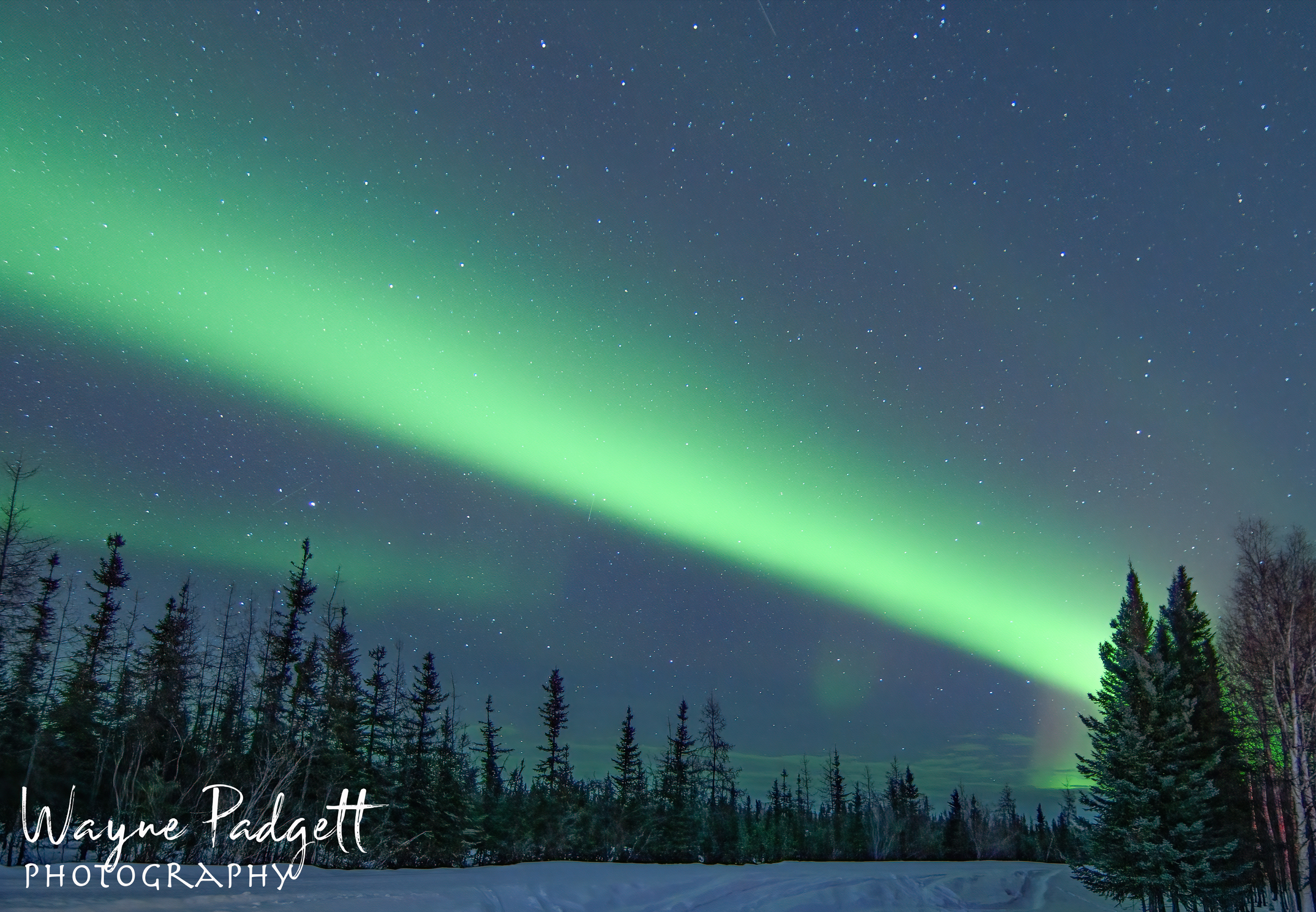 Aurora Borealis at Chena Lakes Recreation Area near North Pole, Alaska
