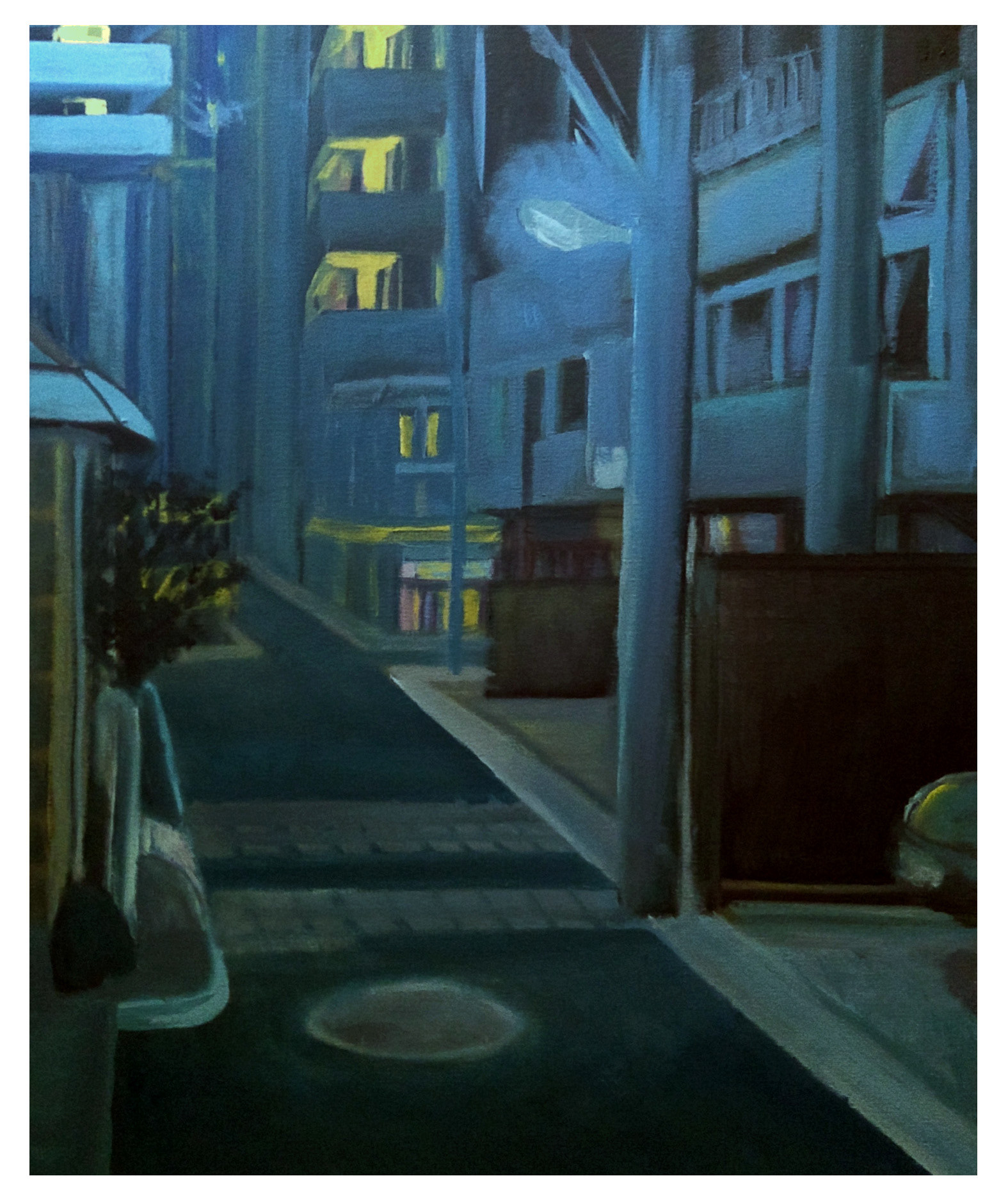 "Blue Hour." February 2020. Oil on canvas, 16 x 20.