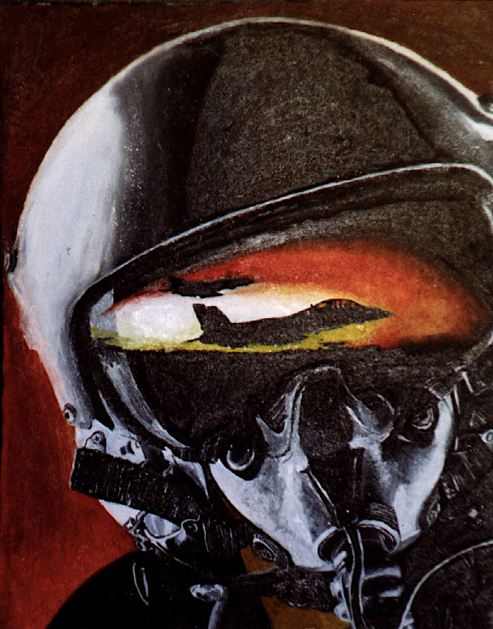 My first Oil Painting - Tomcat Pilot "Atari Video game" - 1989