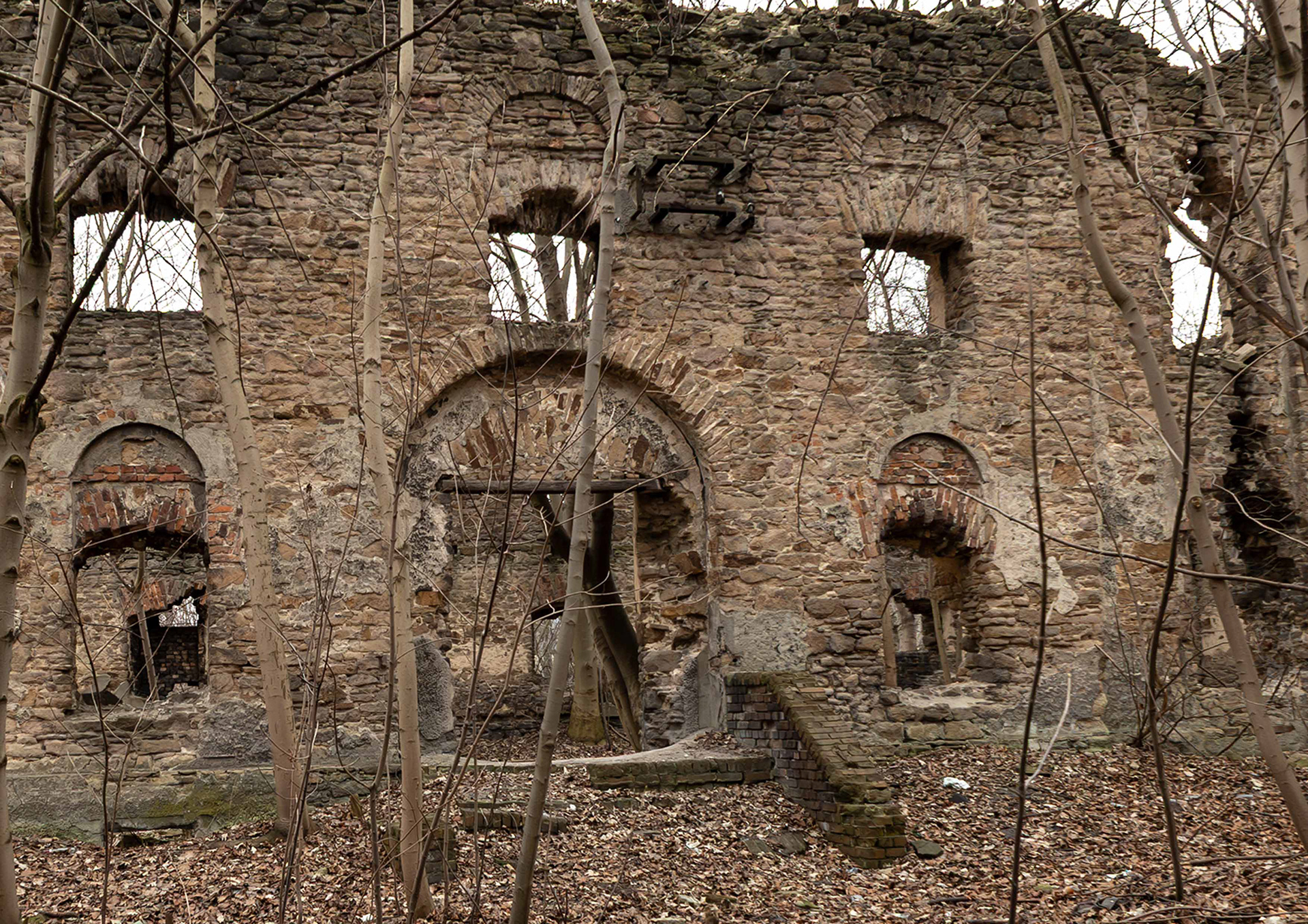 Ruiny spichlerza z XVII w. Biskupice