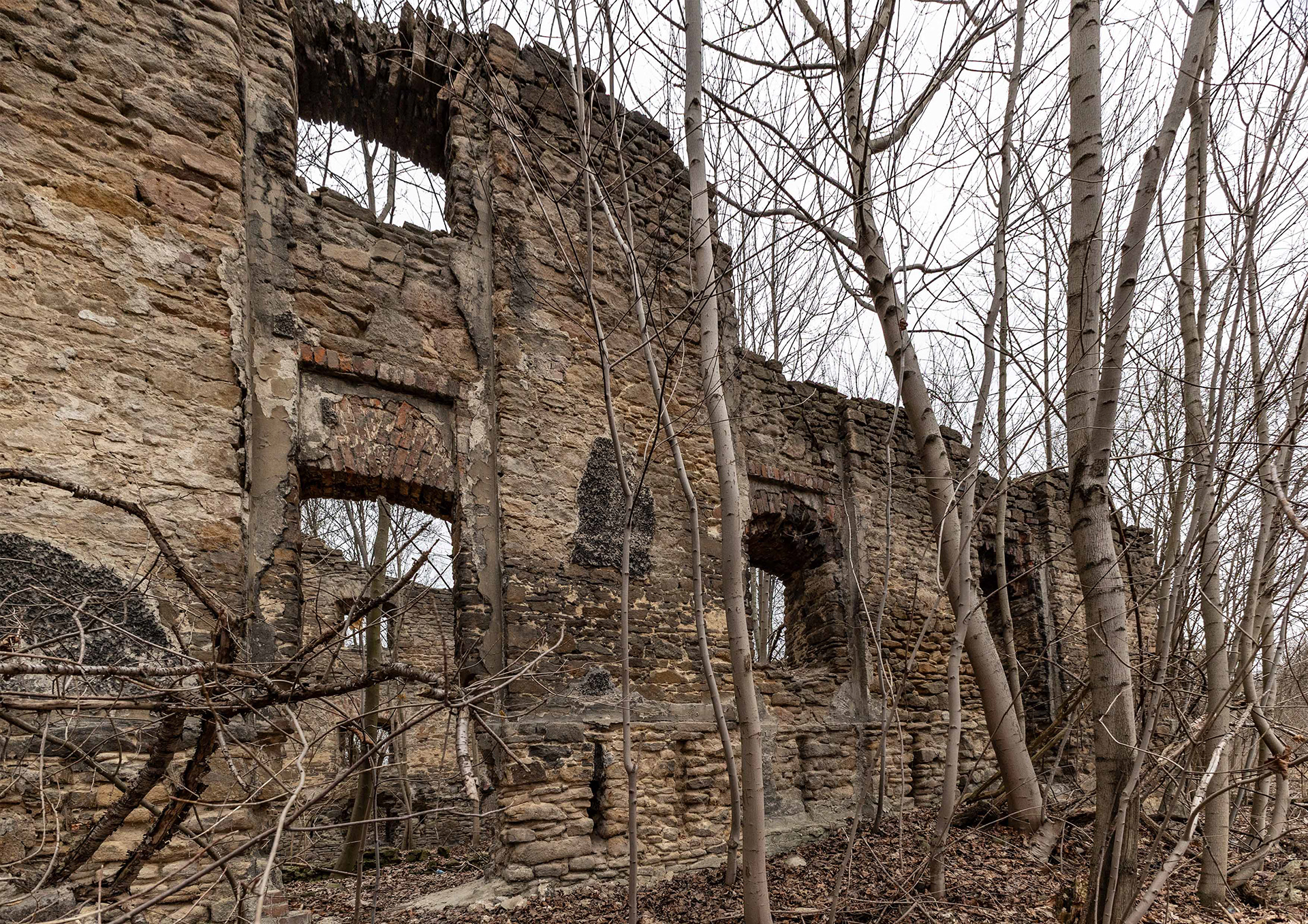 Ruiny spichlerza z XVII w. Biskupice