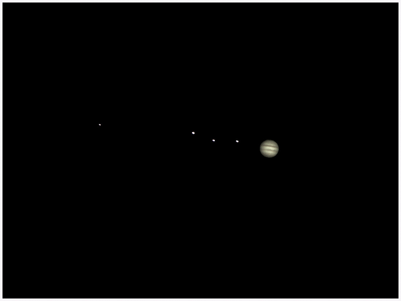 Jowisz (kamera BRESSER + Barlow x2)