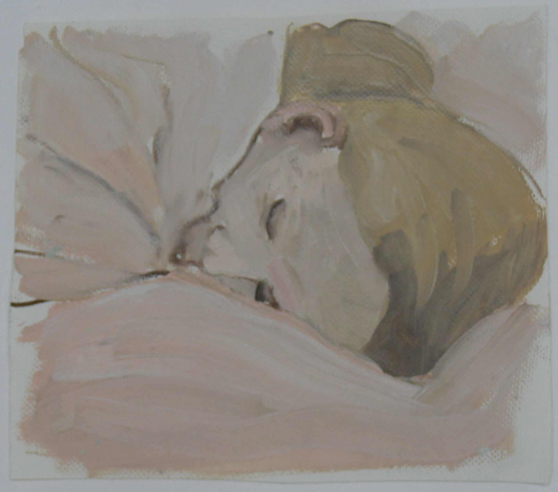 Sleeping child - sketches / 10 x 15 cm, oil, canvas