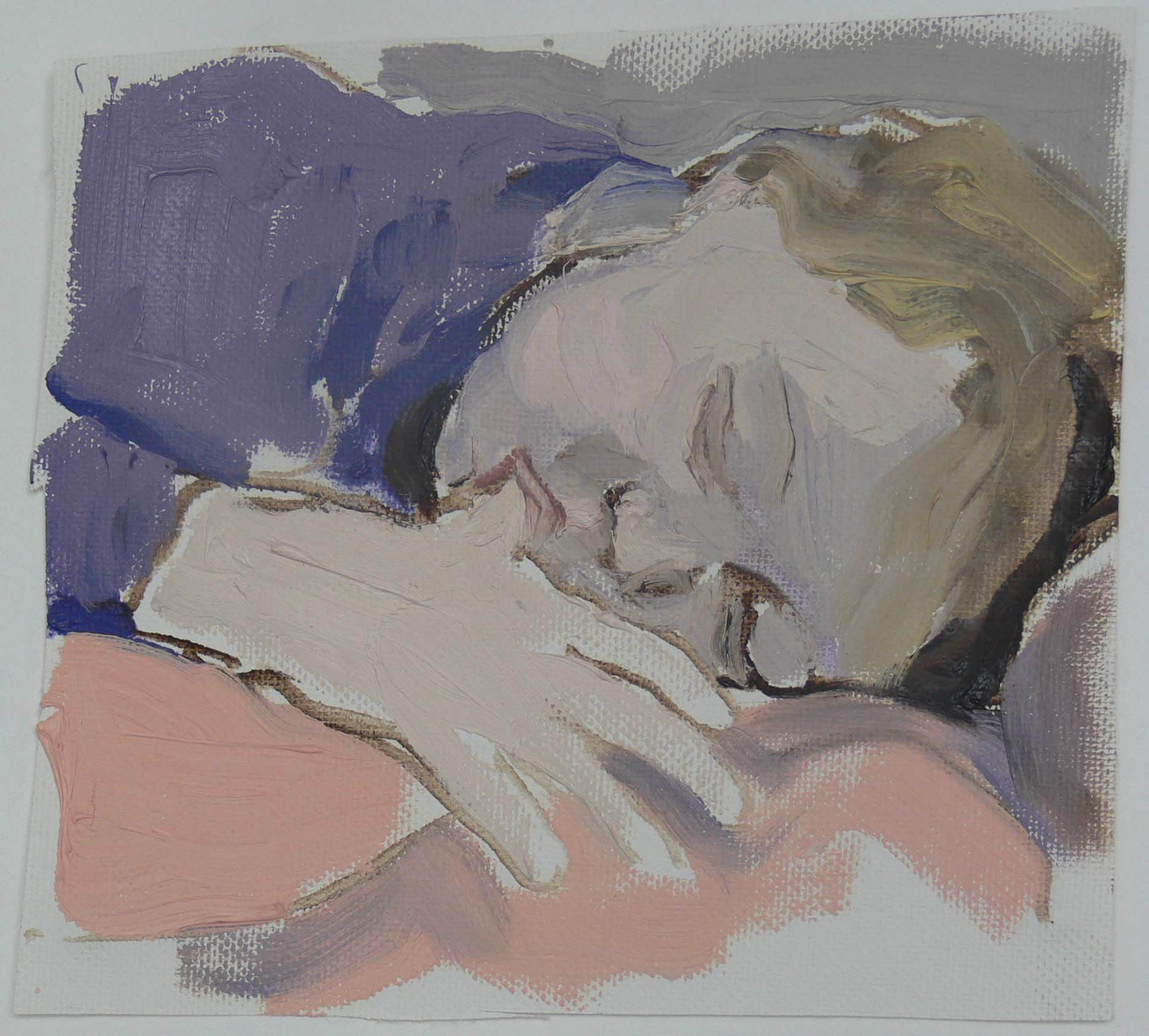 Sleeping child - sketches / 10 x 15 cm, oil, canvas