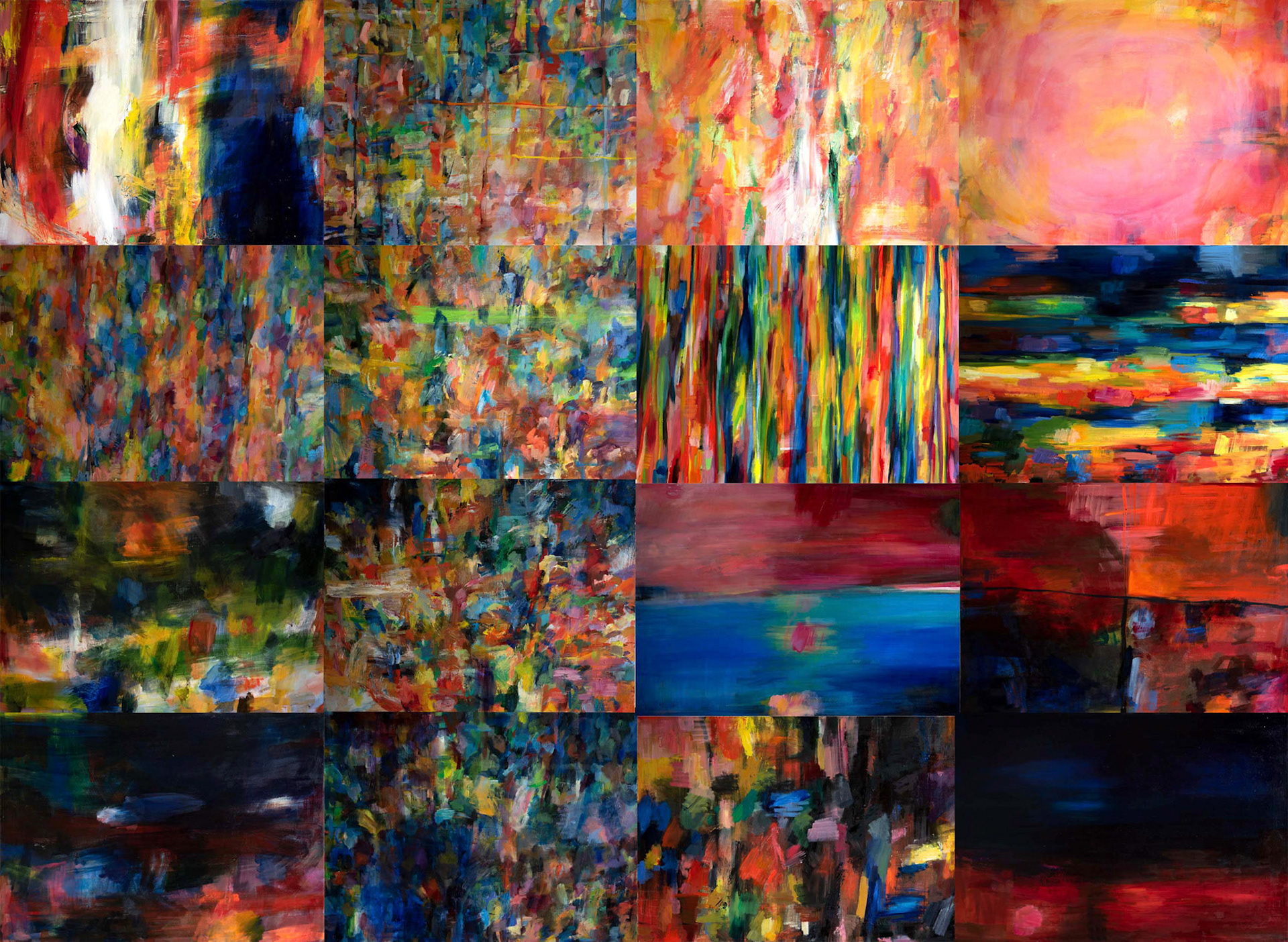 Sensemap 01. - inner thoughts / 16 pcs 60 x 80 cm, oil, canvas