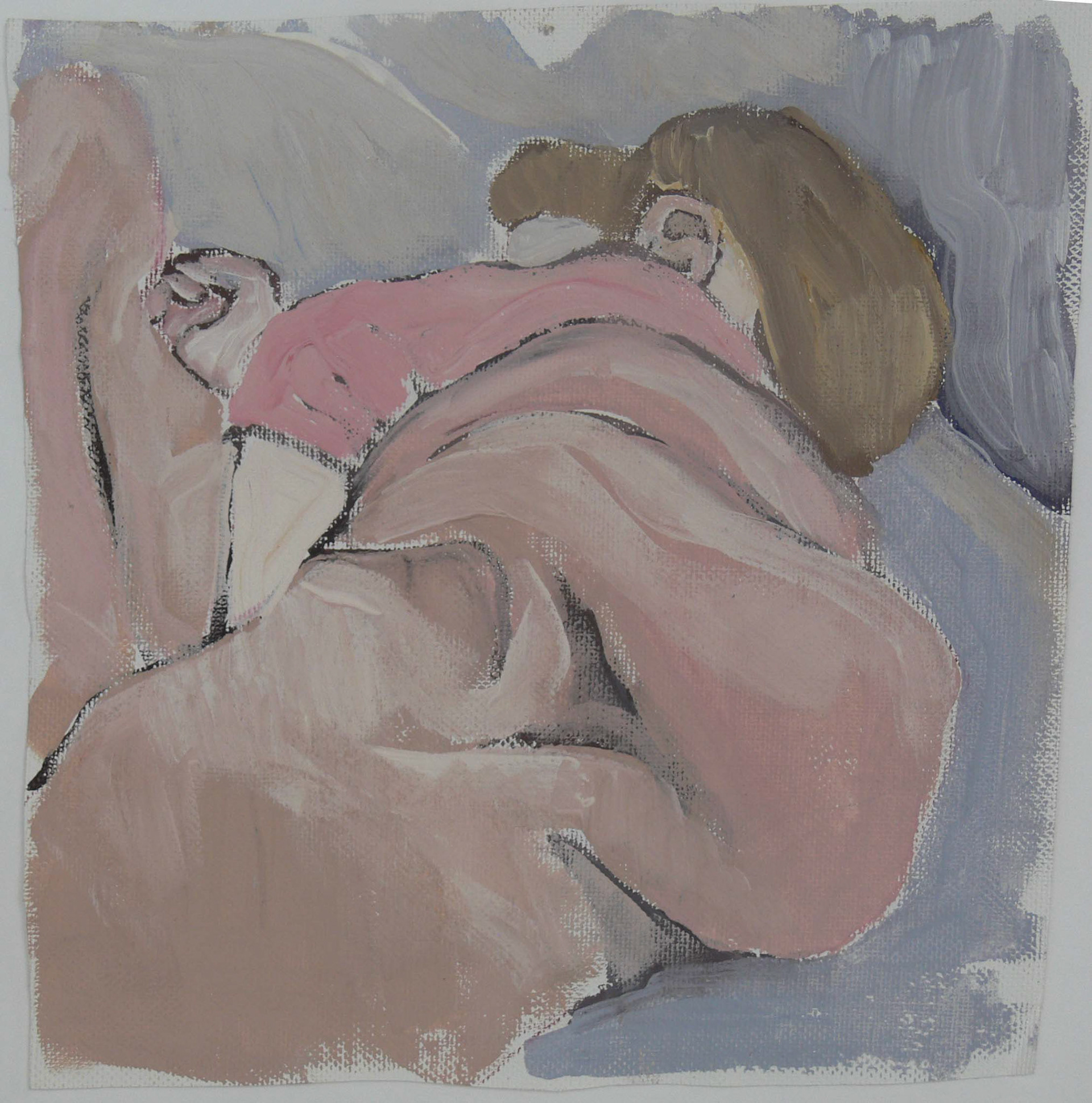 Sleeping child - sketches / 10 x 10 cm, oil, canvas
