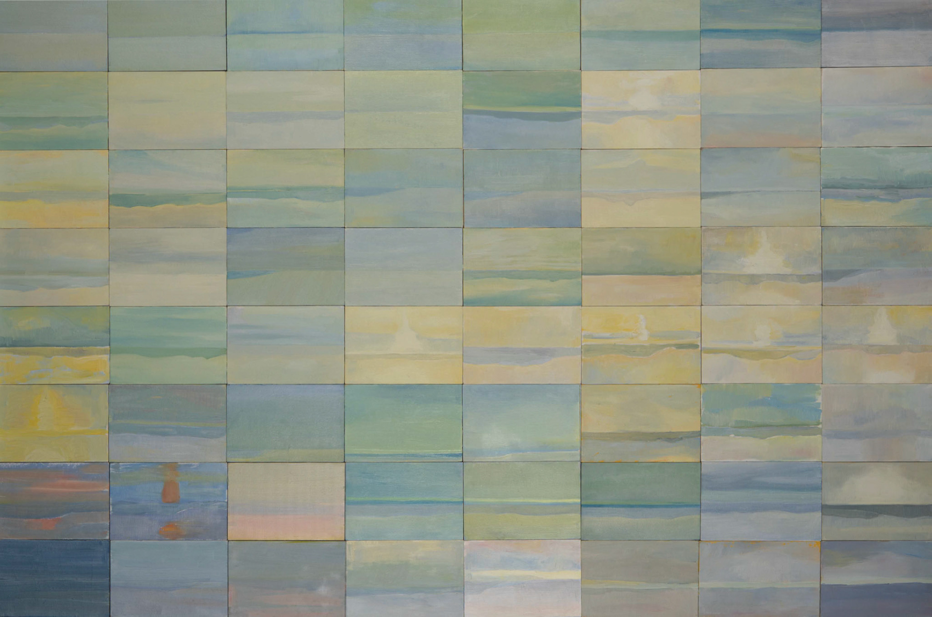 Color samples of Lake Balaton / 80 x 120 cm, oil, canvas, 2013