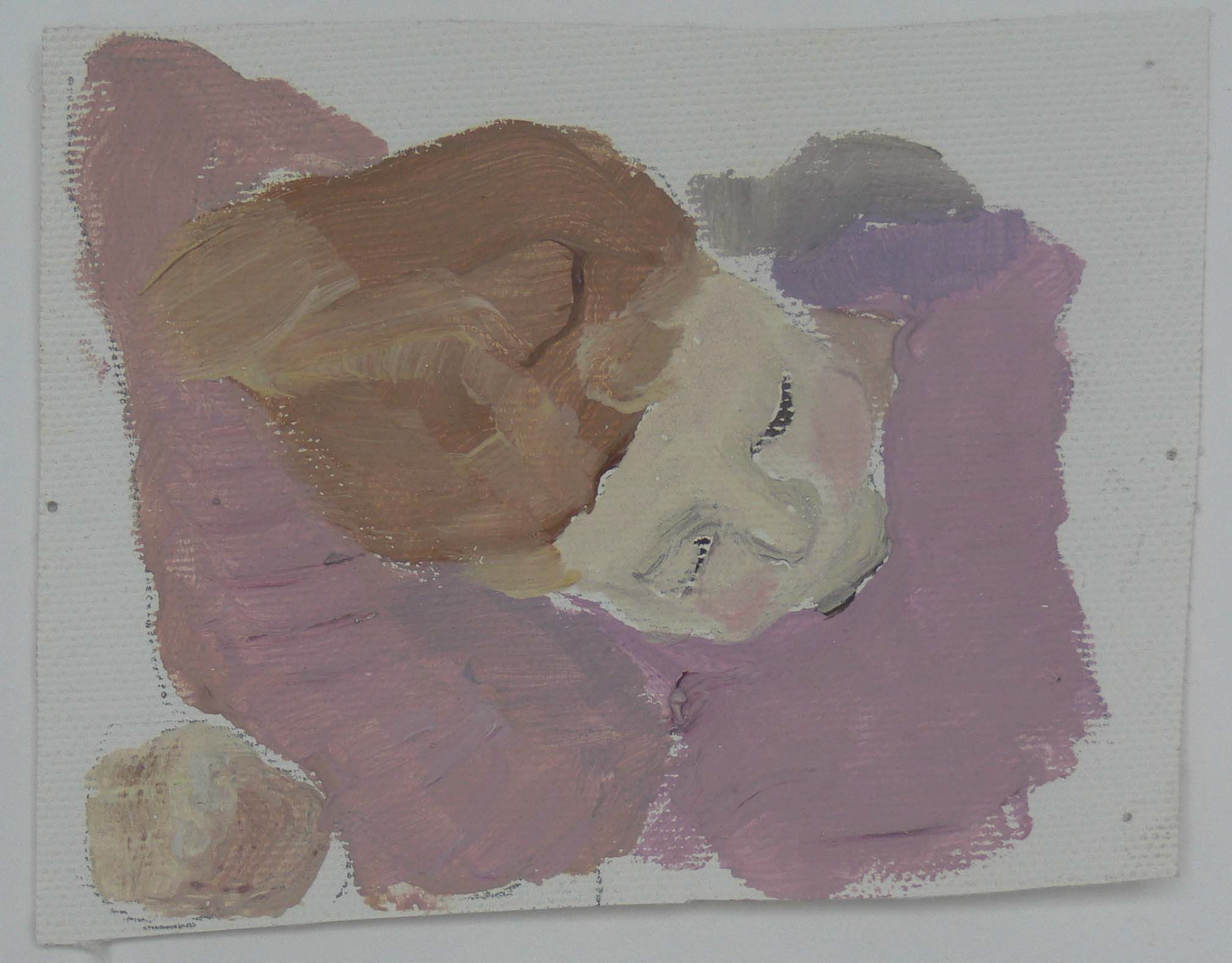 Sleeping child - sketches / 10 x 15 cm, oil, canvas