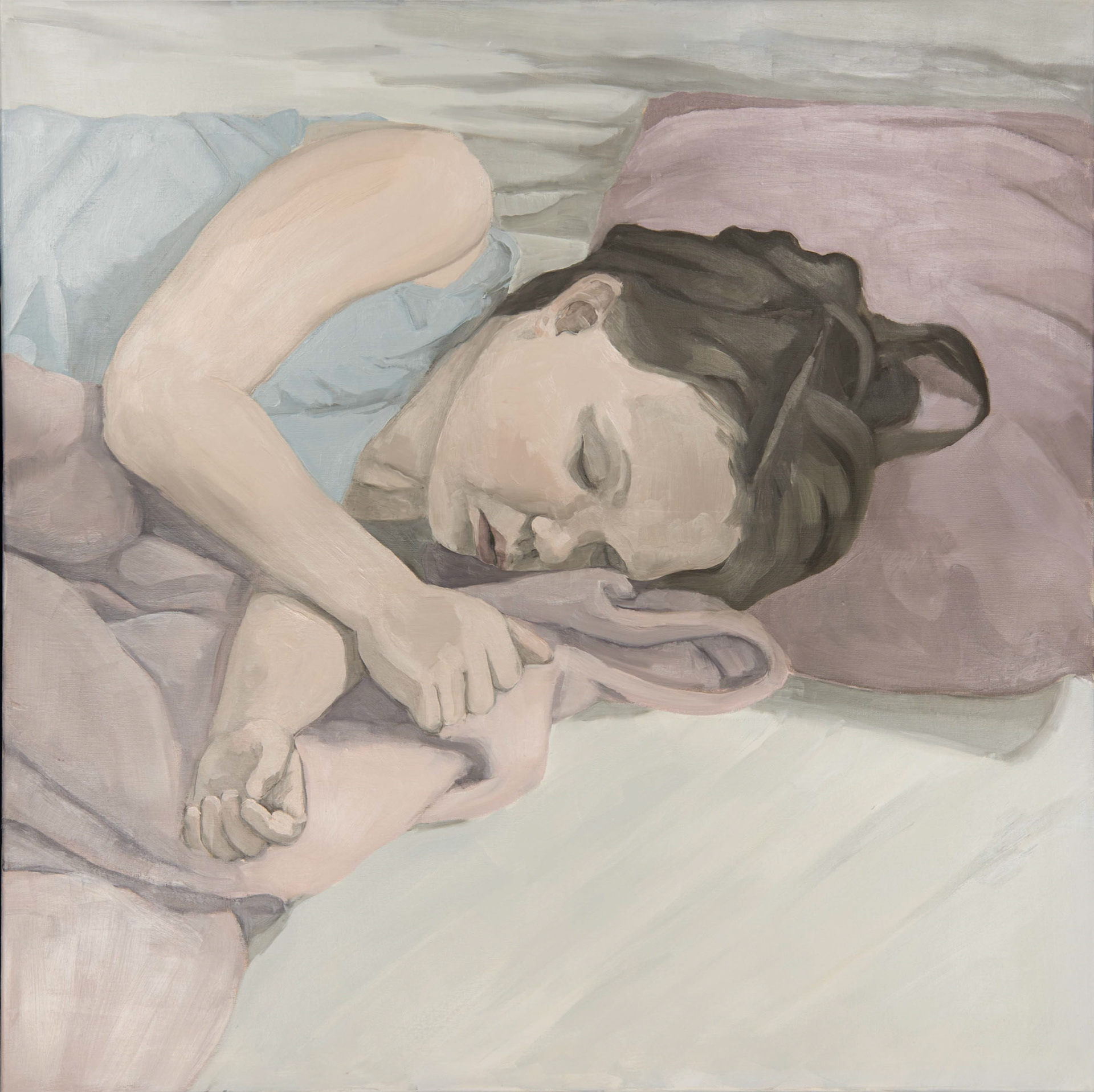 Sleeping child 01. / 100 x 100 cm, oil, canvas