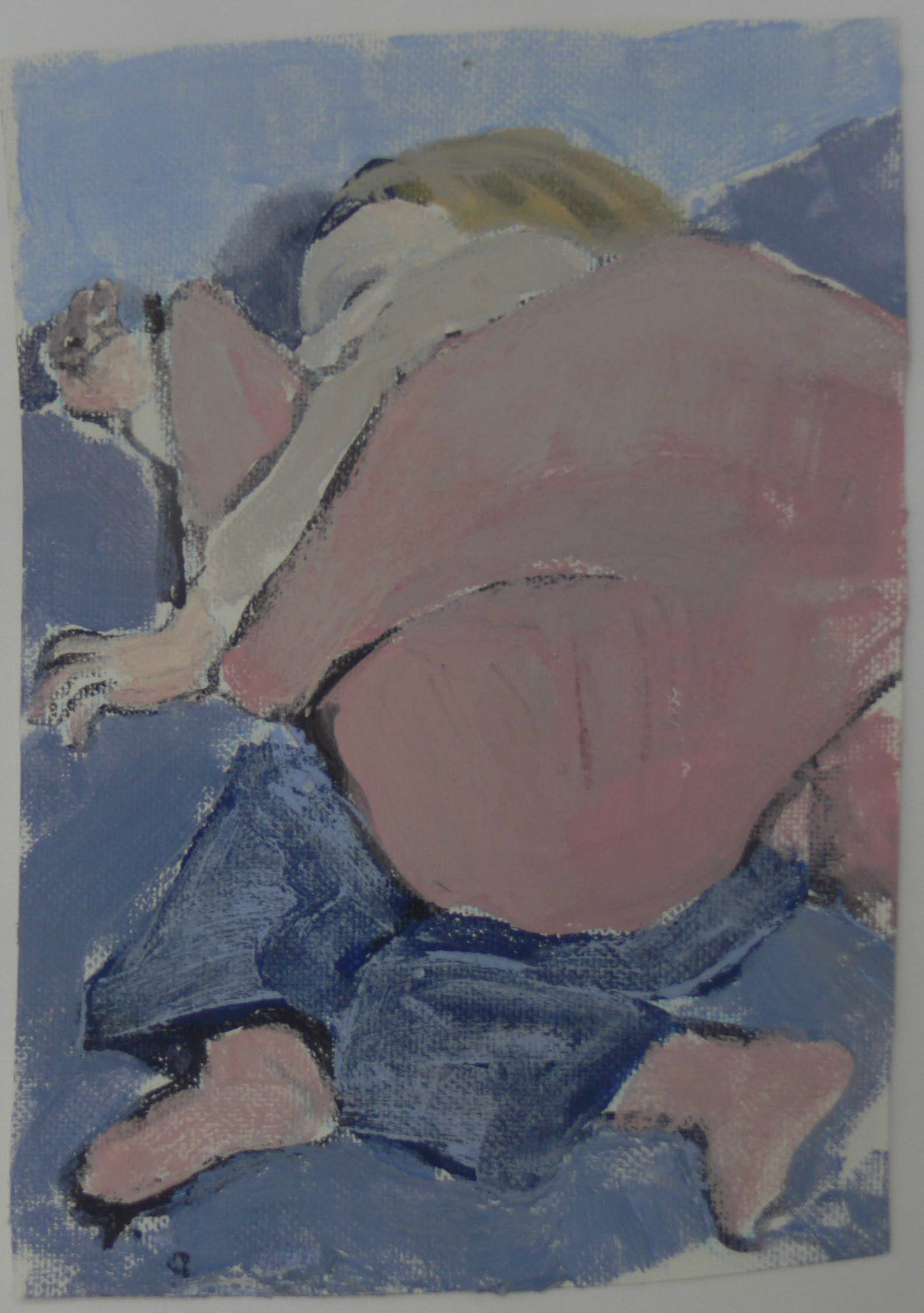 Sleeping child - sketches / 15 x 10 cm, oil, canvas