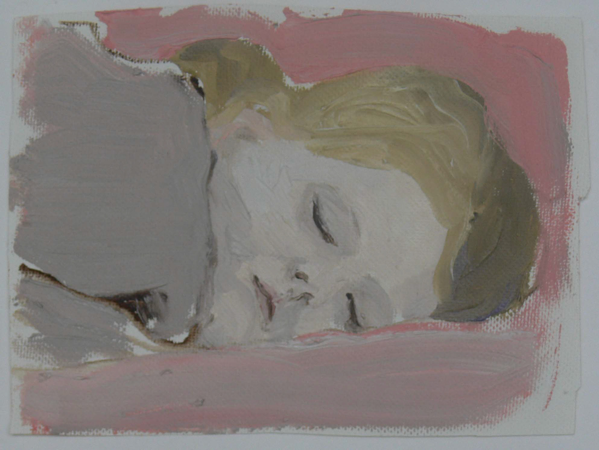 Sleeping child - sketches / 10 x 15 cm, oil, canvas