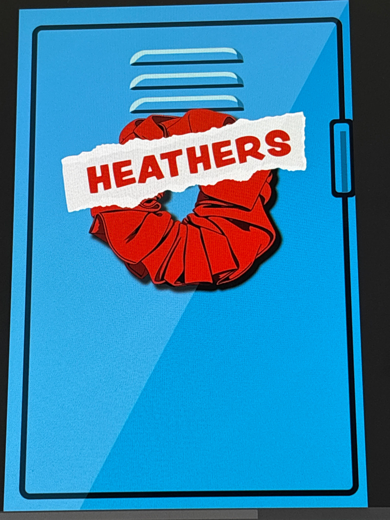 Early visual exploration establishing the central locker and scrunchie concept in a digital format.